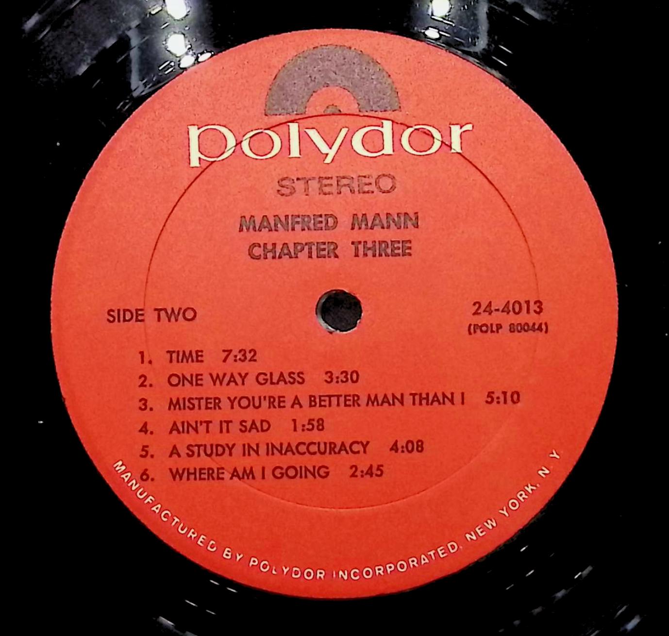 Manfred Mann Chapter Three Manfred Mann Chapter Three 12" LP 1969 24-4013 Rock — image 4