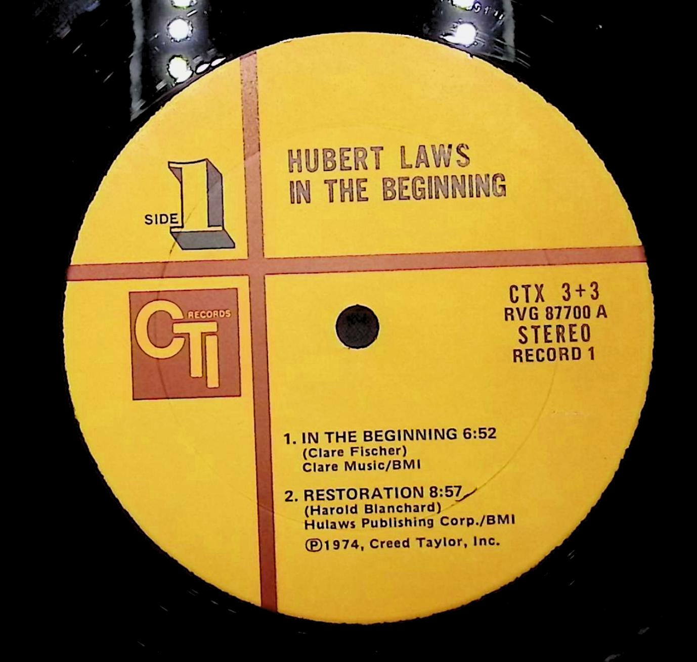 Hubert Laws In The Beginning 12" LP 1974 CTX 3+3 Jazz — image 2