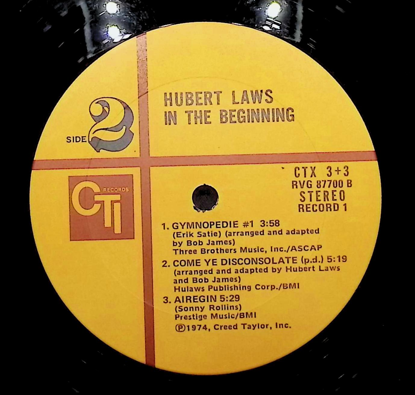 Hubert Laws In The Beginning 12" LP 1974 CTX 3+3 Jazz — image 4