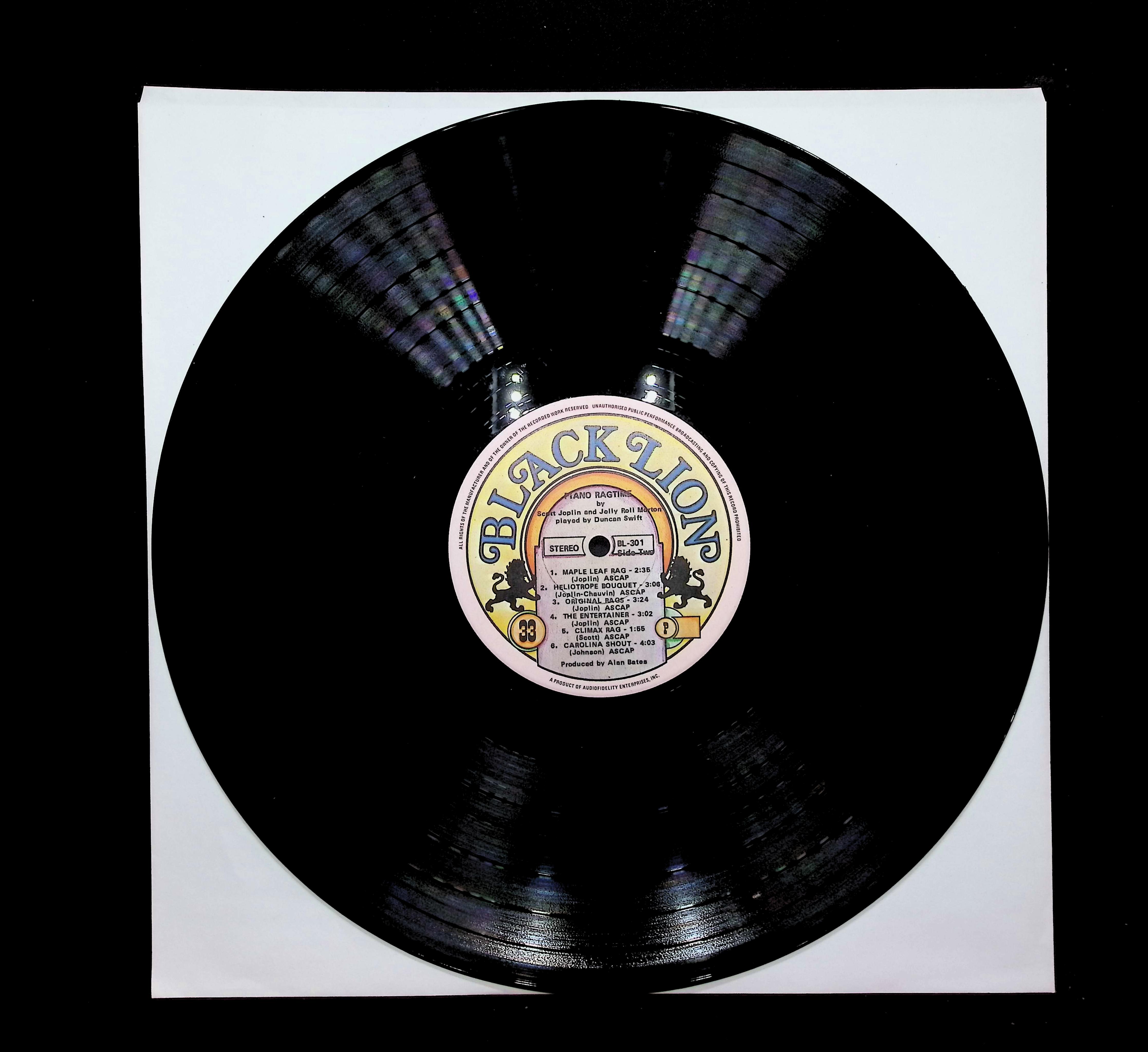 Duncan Swift Scott Joplin & Jelly Roll Morton-Piano Ragtime 12" LP 1974 Bl-301 Jazz — image 3