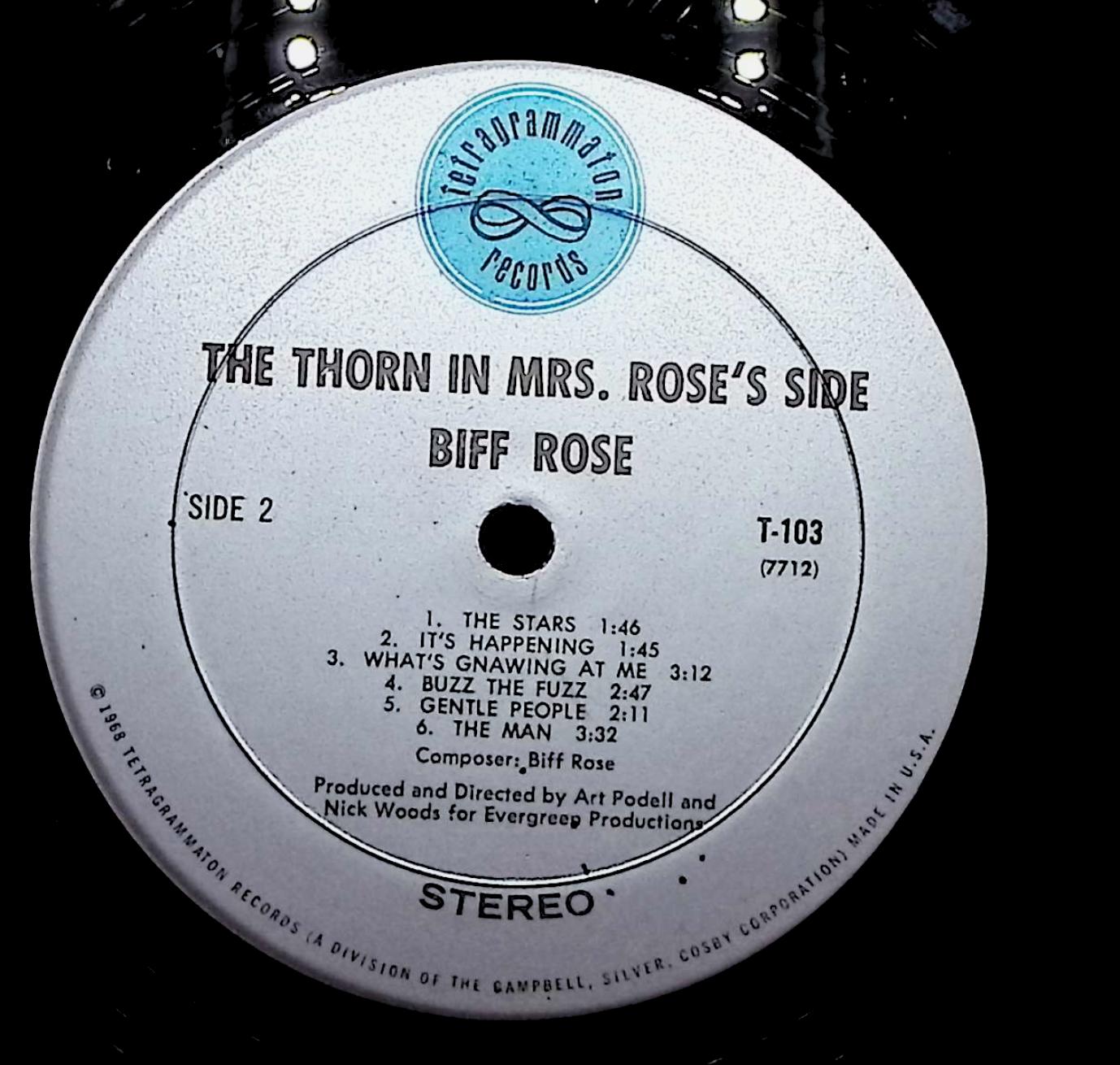 Biff Rose The Thorn In Mrs. Rose's Side 12" LP 1968 T-103 Rock — image 2