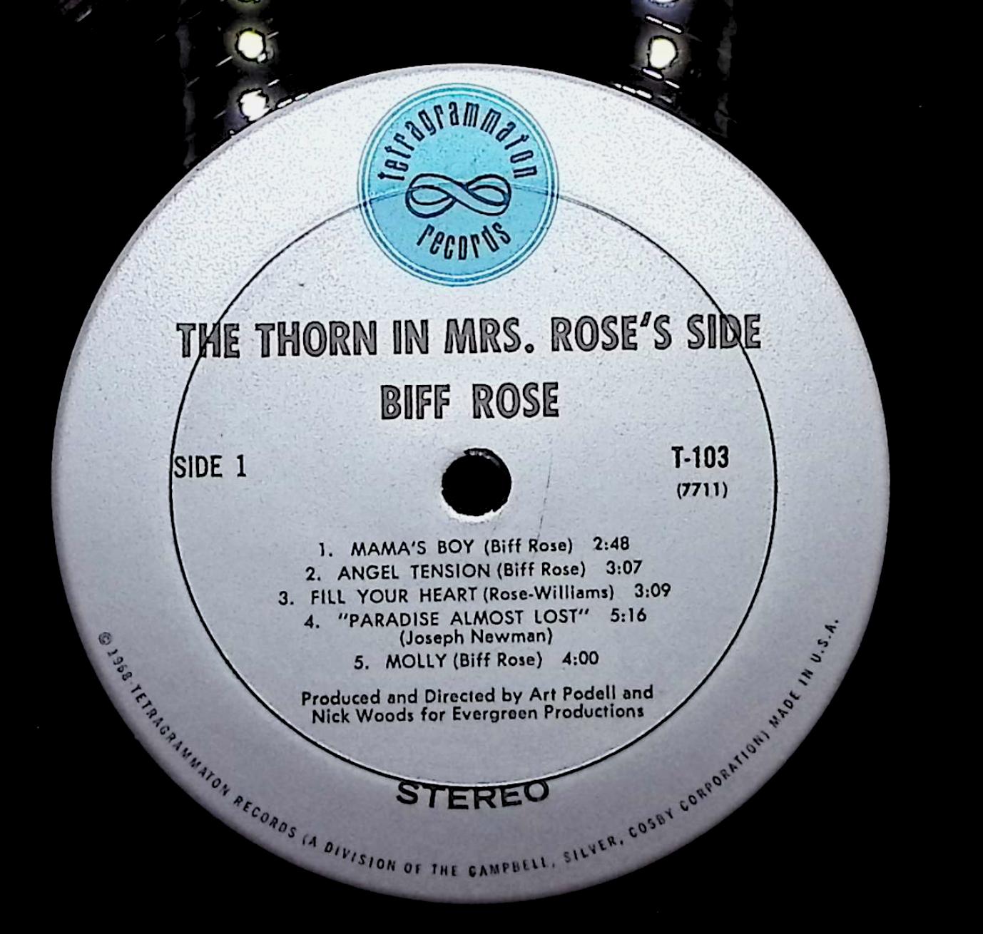 Biff Rose The Thorn In Mrs. Rose's Side 12" LP 1968 T-103 Rock — image 4