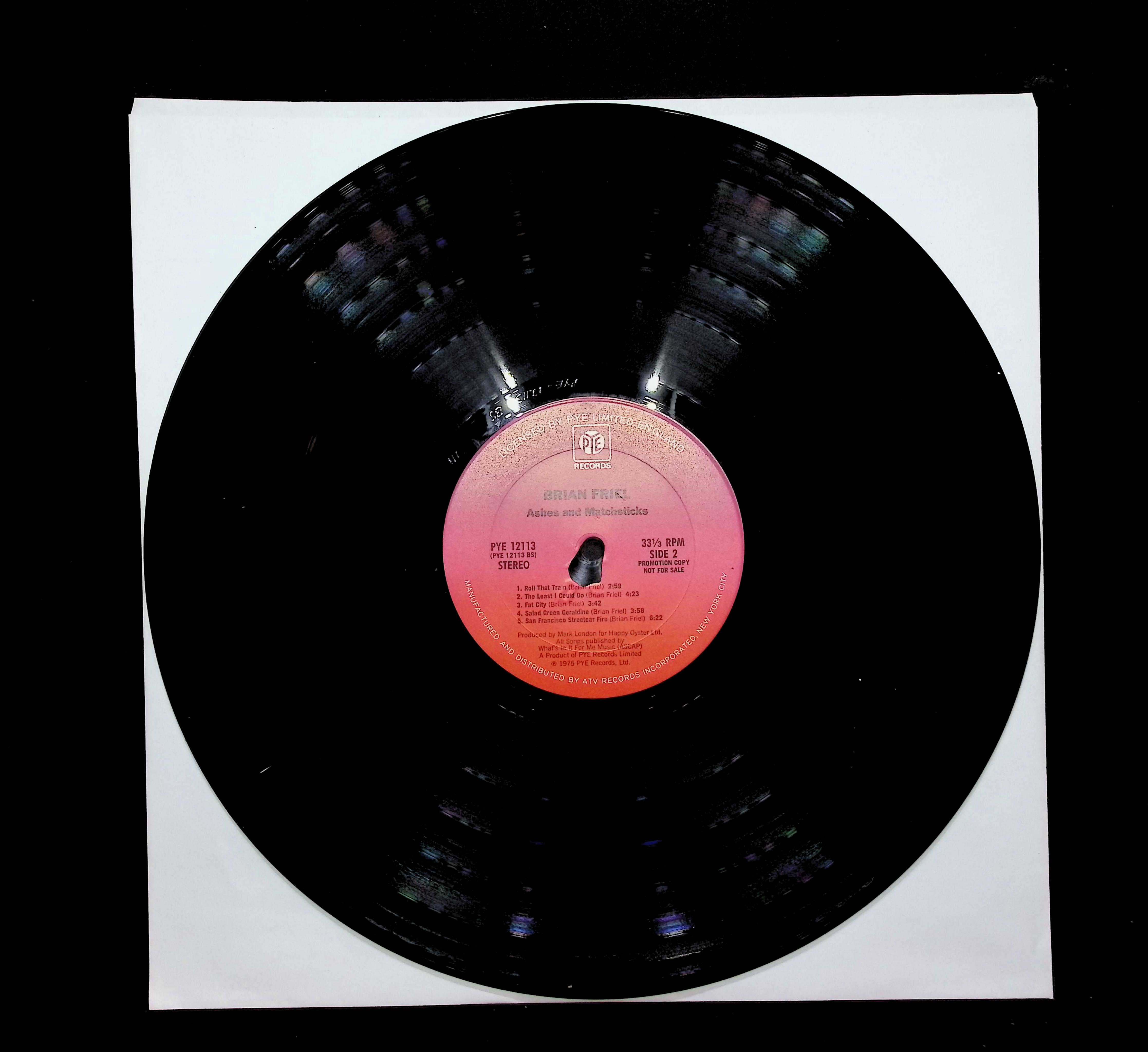 Brian Friel Ashes & Matchsticks 12" LP 1976 PYE 12113 Rock — image 3