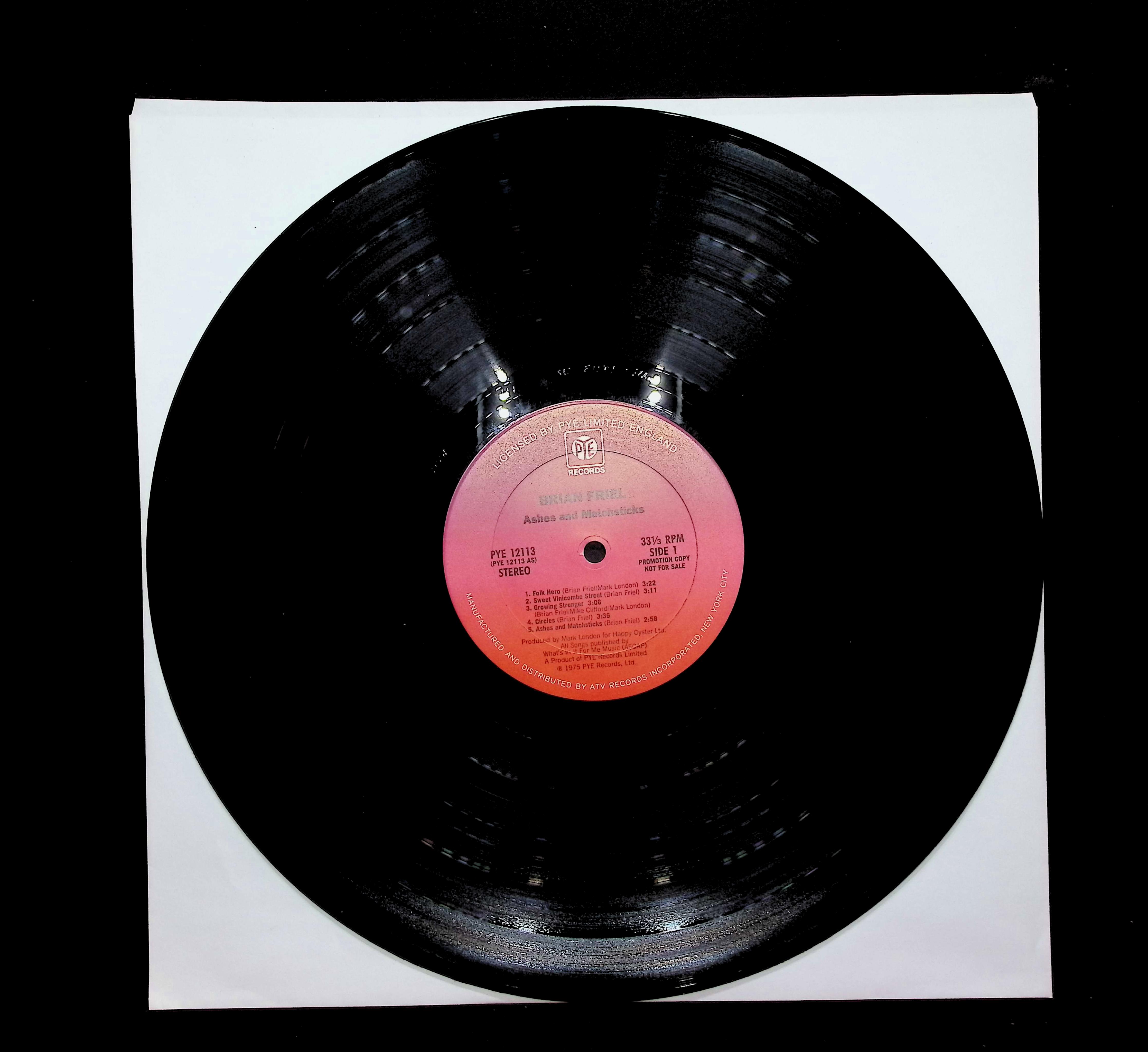 Brian Friel Ashes & Matchsticks 12" LP 1976 PYE 12113 Rock — image 5