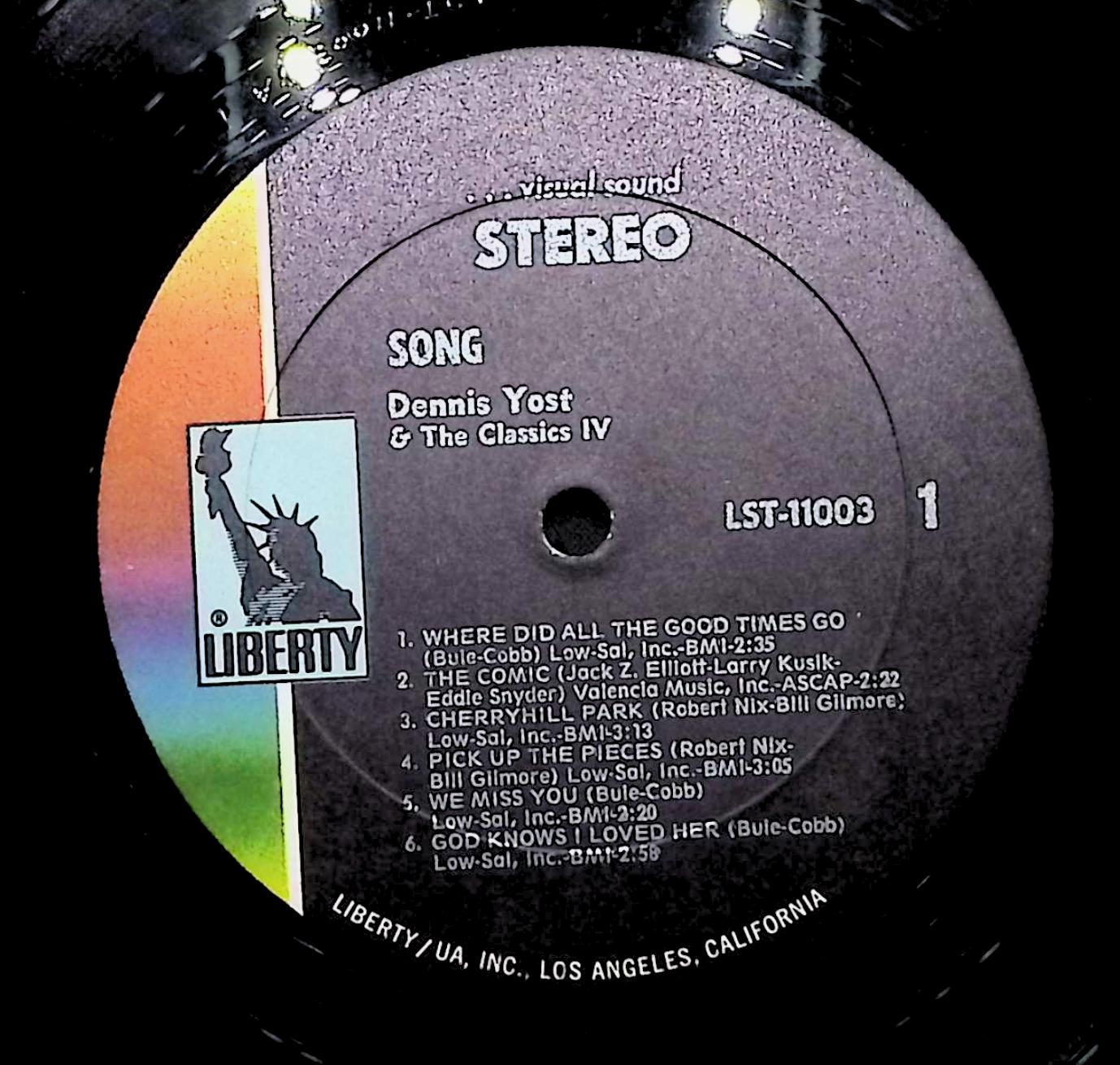 Dennis Yost & The Classics IV Song 12" LP 1970 LST-11003 Rock — image 2