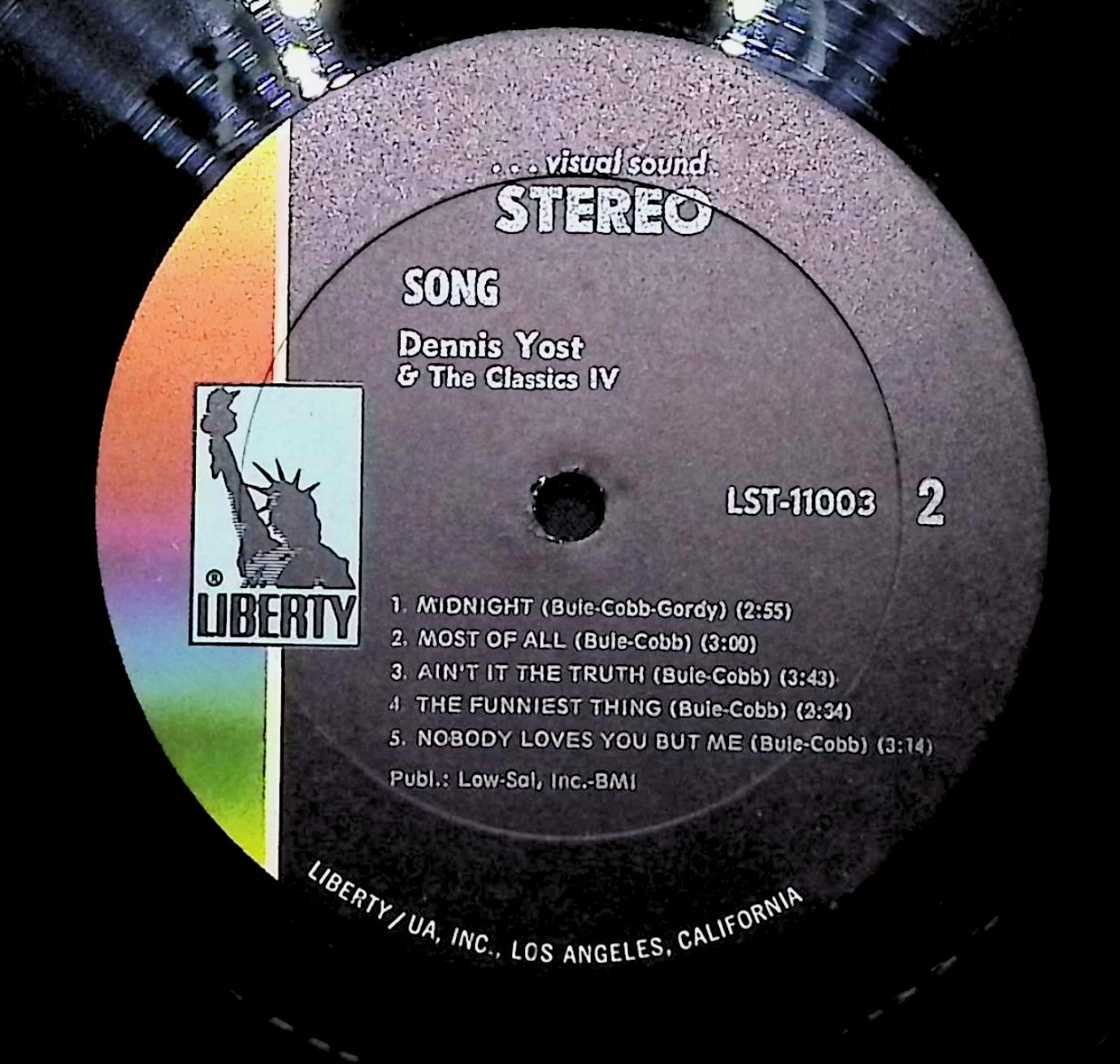 Dennis Yost & The Classics IV Song 12" LP 1970 LST-11003 Rock — image 4