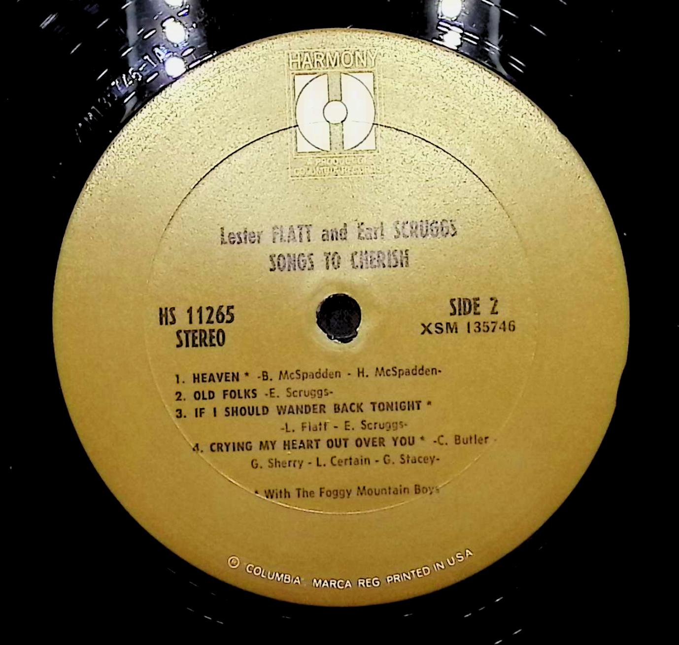 Lester Flatt And Earl Scruggs Songs To Cherish 12" LP 1968 HS 11265 Folk, World, & Country — image 2