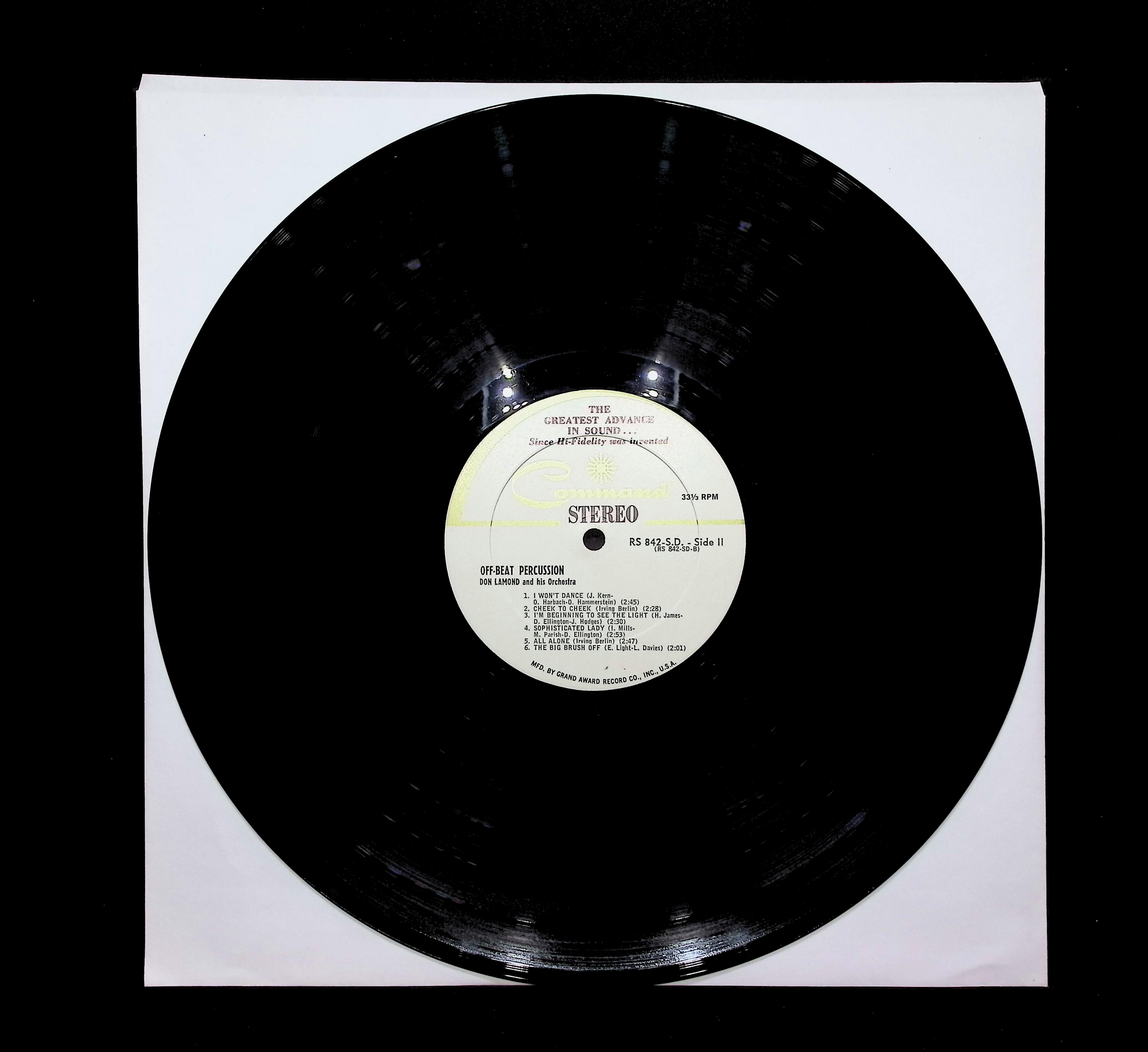 Don Lamond And His Orchestra Off Beat Percussion 7" LP 1963 RS 842 SD Jazz — image 3