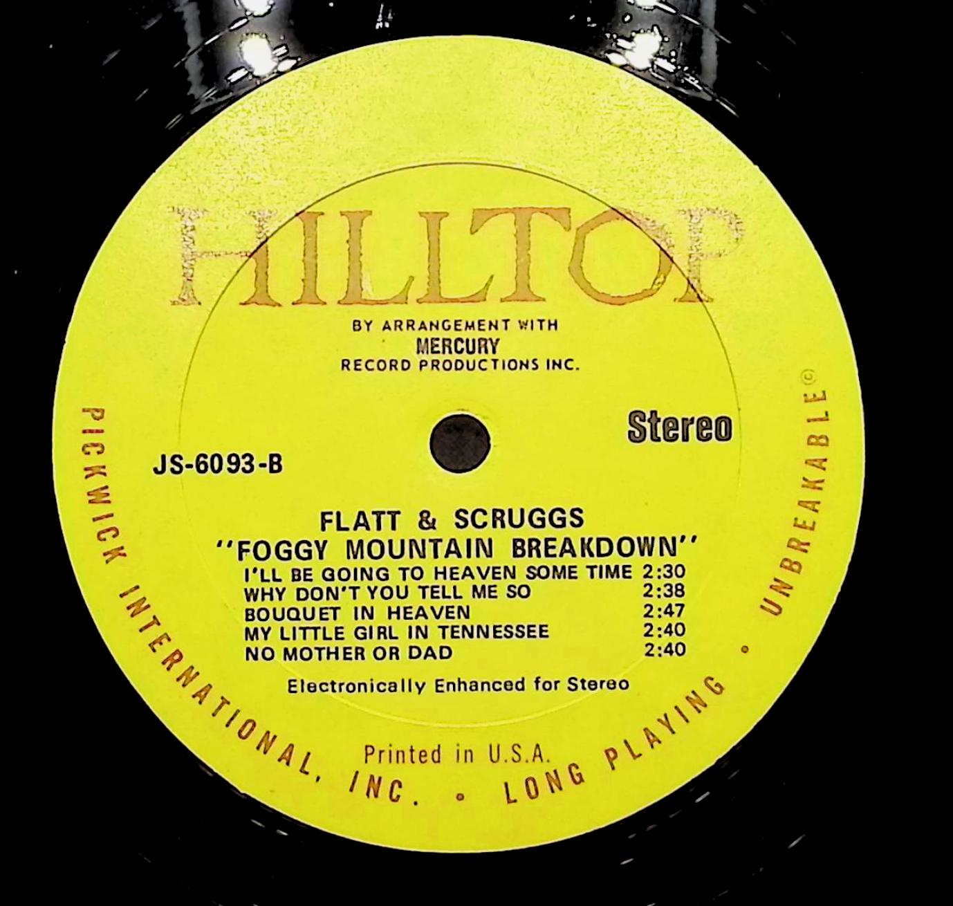 Flatt & Scruggs Foggy Mountain Breakdown 12" LP Unknown Era JS-6093 Folk, World, & Country — image 2