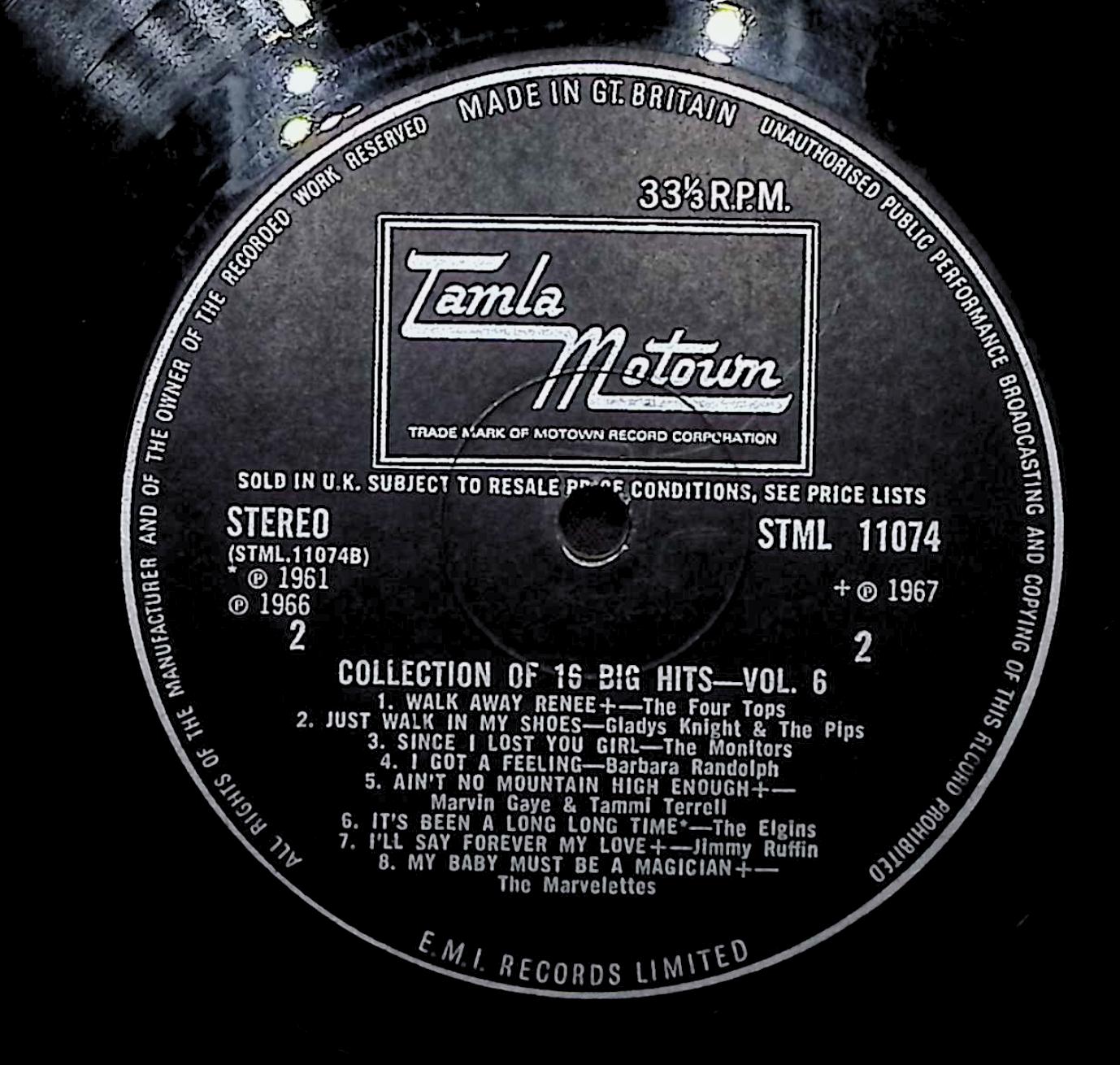Various The Motown Sound - A Collection Of 16 Original Big Hits Vol.6 12" LP 1968 STML 11074 Funk / Soul — image 2