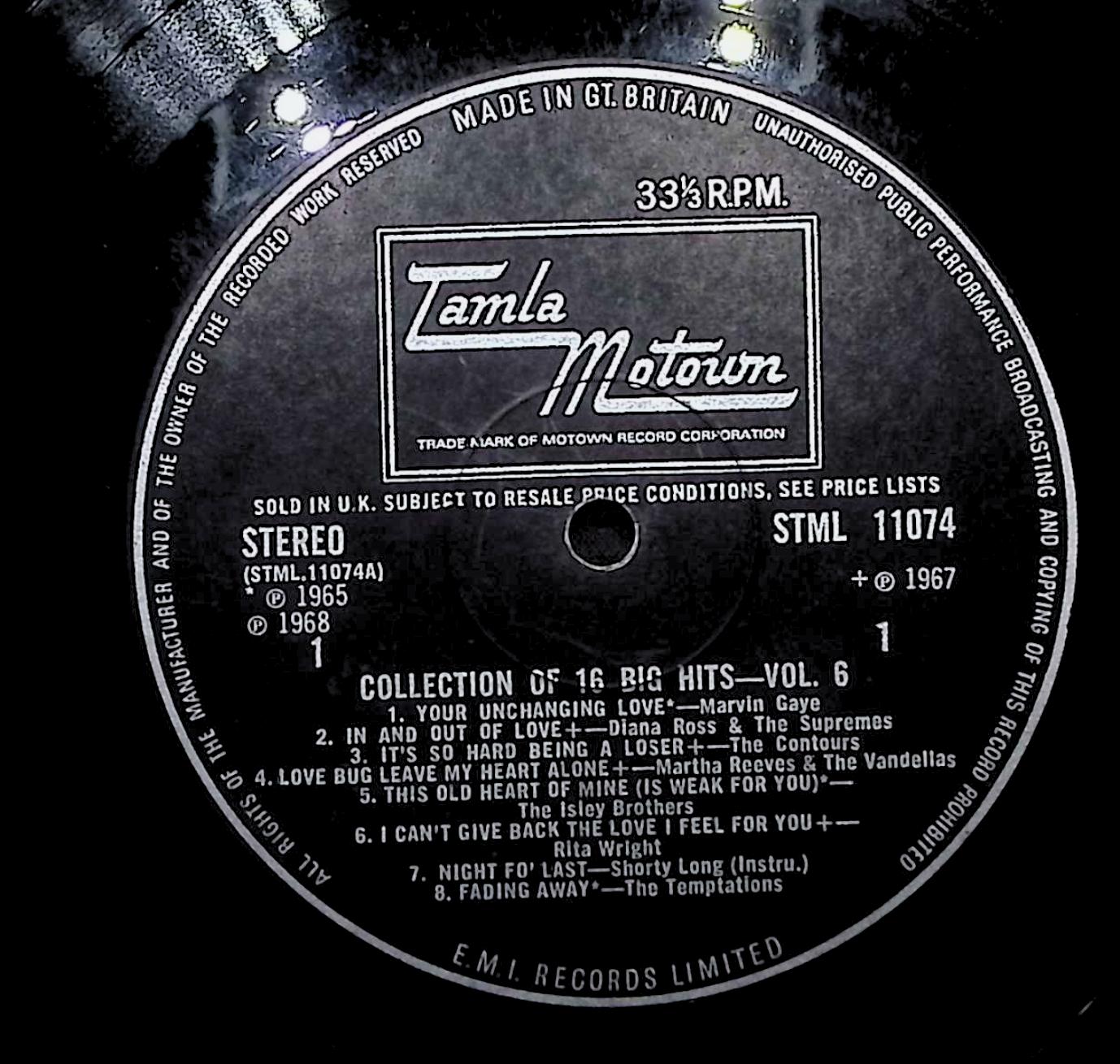Various The Motown Sound - A Collection Of 16 Original Big Hits Vol.6 12" LP 1968 STML 11074 Funk / Soul — image 4