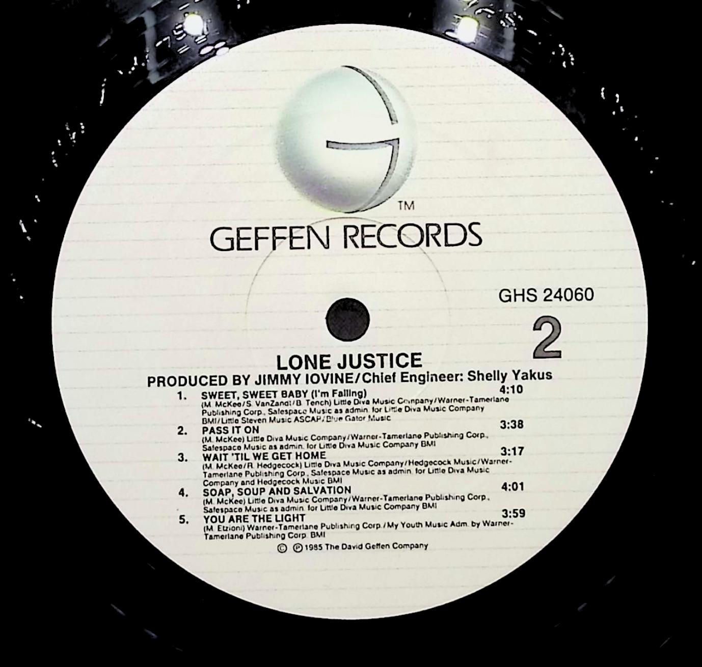 Lone Justice Lone Justice 12" LP 1985 GHS 24060 Rock — image 2