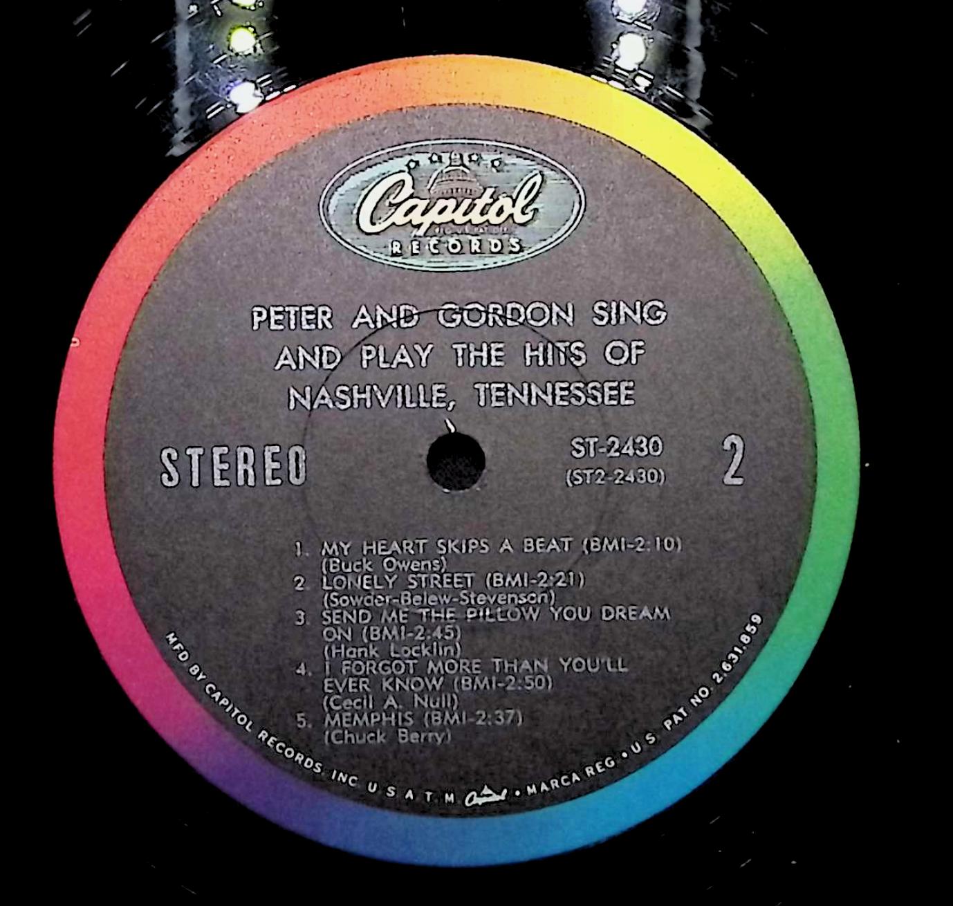Peter & Gordon Sing And Play The Hits Of Nashville, Tennessee 12" LP 1966 ST-2430 Folk, World, & Country — image 4
