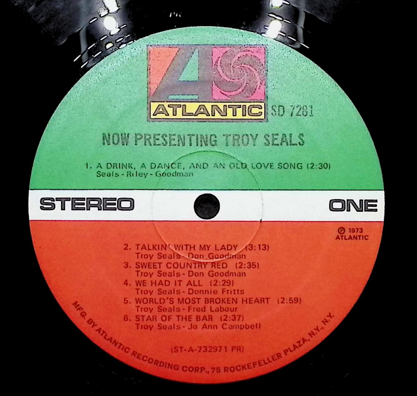 Troy Seals Now Presenting 12" LP 1973 SD 7281 Folk, World, & Country — image 2