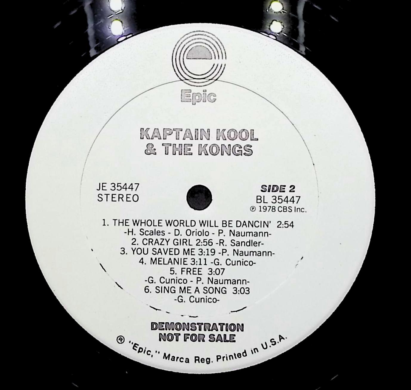 Kaptain Kool And The Kongs Kaptain Kool And The Kongs 12" LP 1978 JE 35447 Pop — image 2
