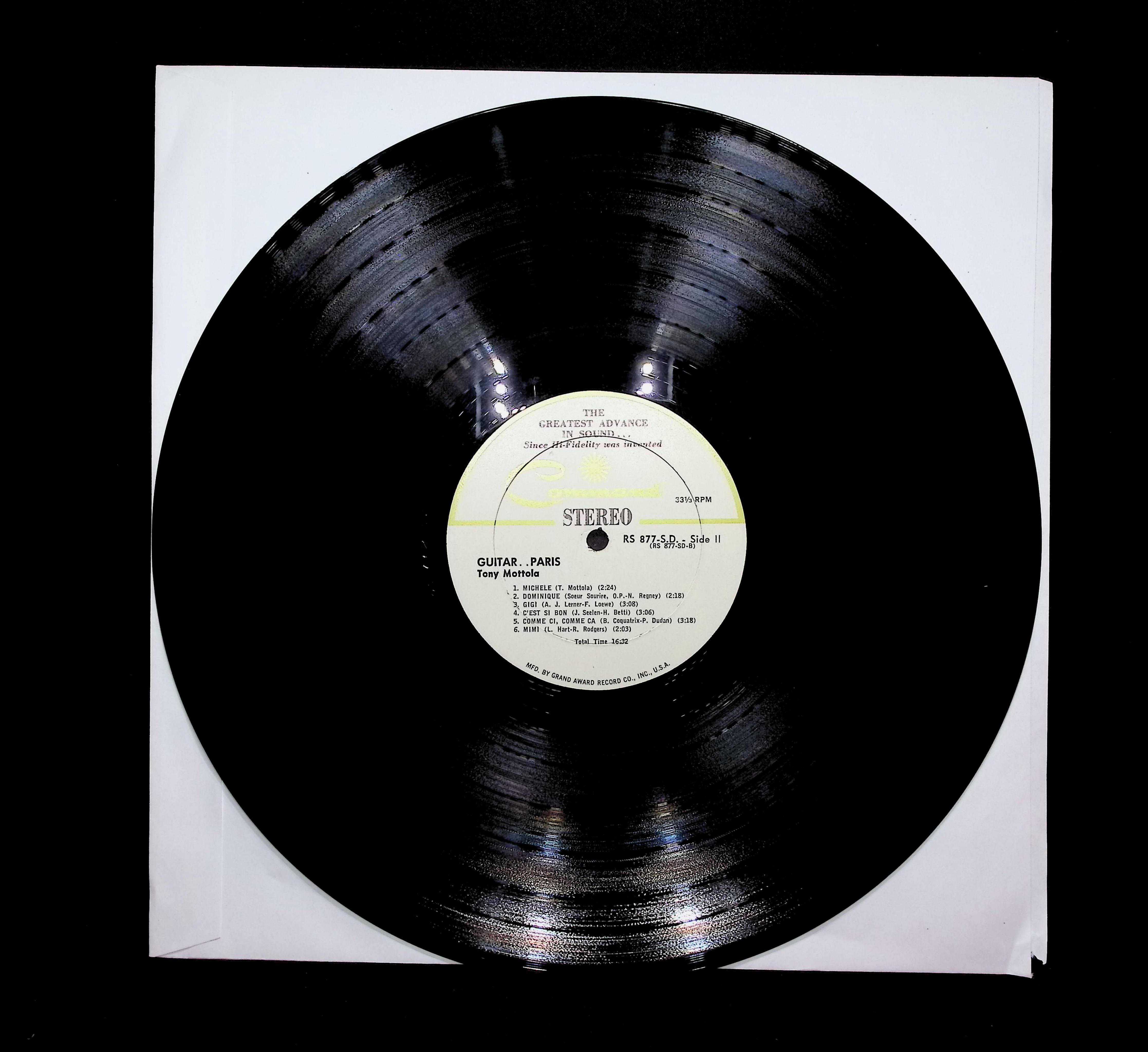 Tony Mottola Guitar....Paris 1964 LP RS 877SD Jazz — image 3