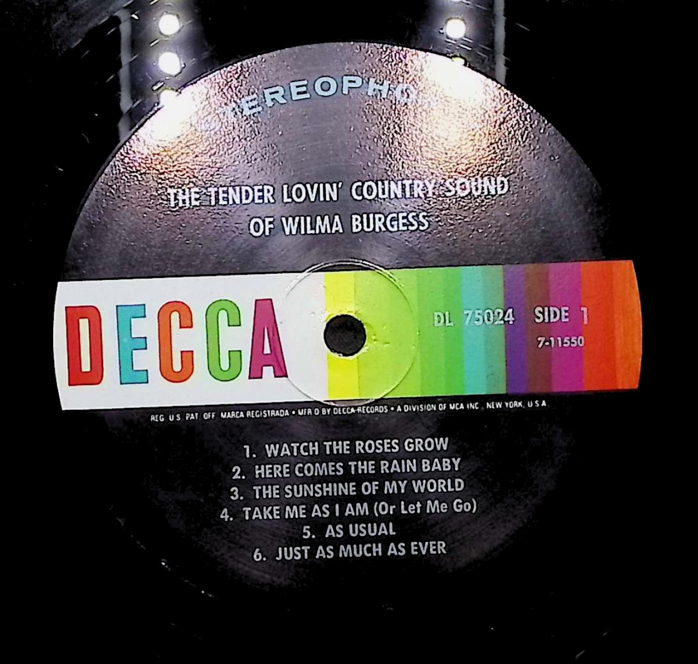 The Tender Lovin' Country Sound Of Wilma Burgess 1968 LP Folk, World, & Country  — image 4