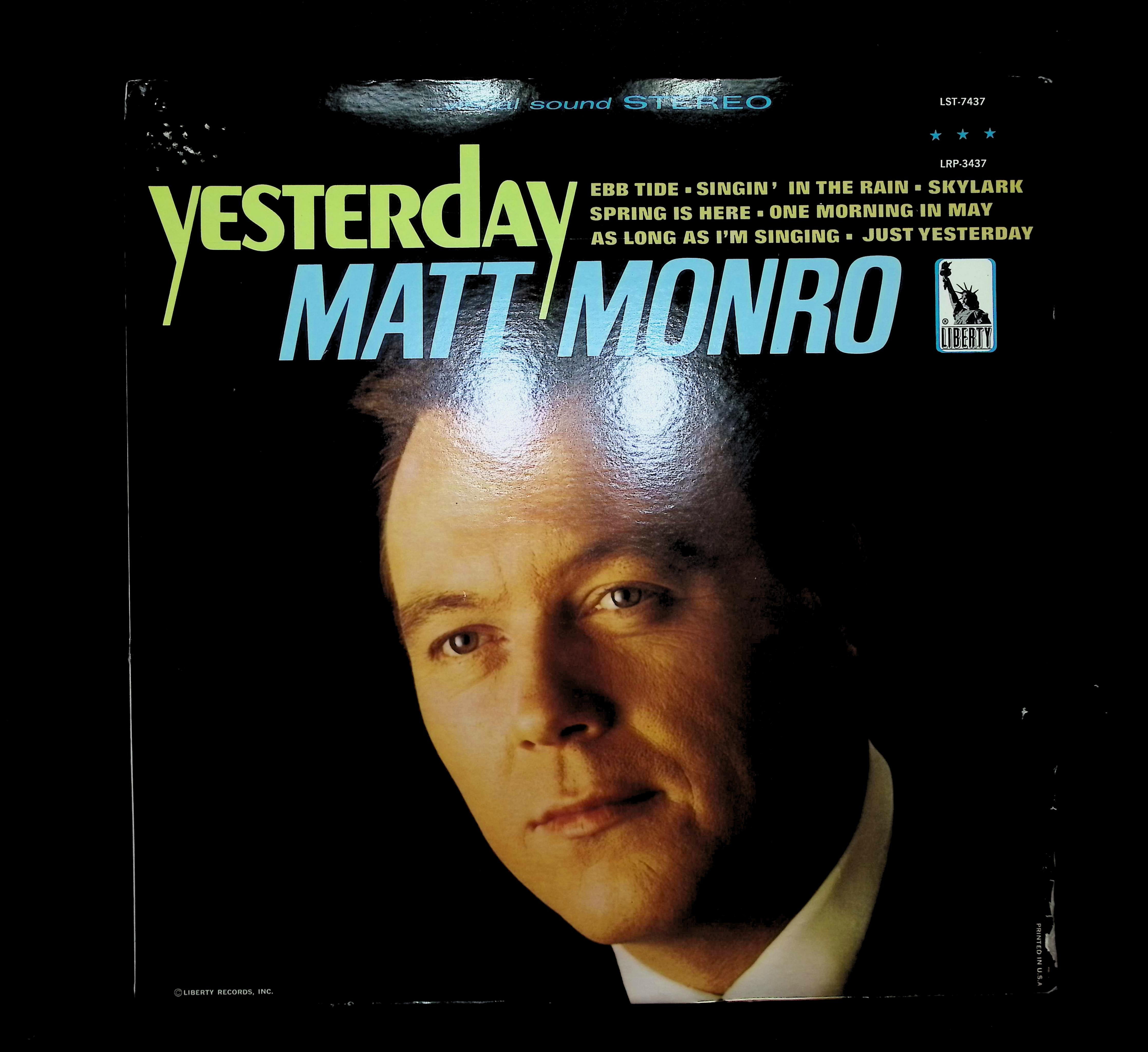Matt Monro Yesterday 12" LP 1966 LST-7437 Jazz