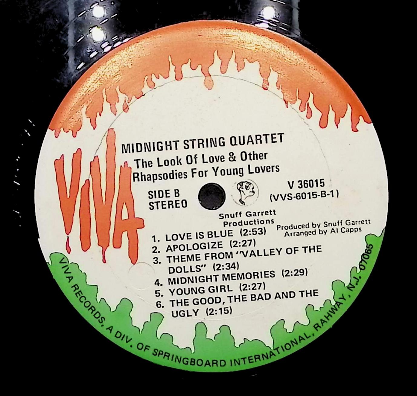 Midnight String Quartet The Look Of Love And Other Rhapsodies For Young Lovers 12" LP 1968 V-36015 Jazz — image 4