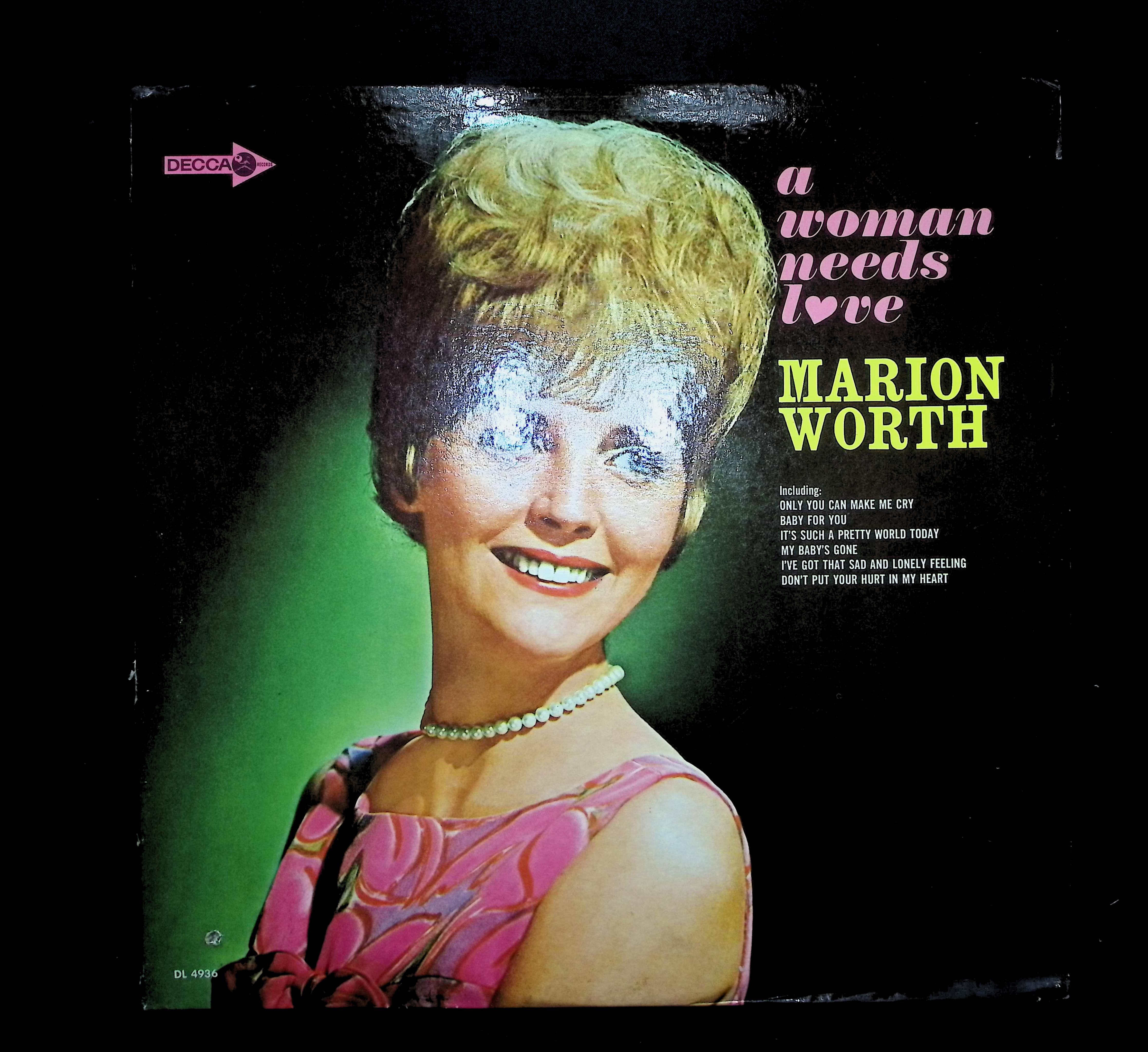Marion Worth A Woman Needs Love 12" LP 1967 DL 4936 Folk, World, & Country