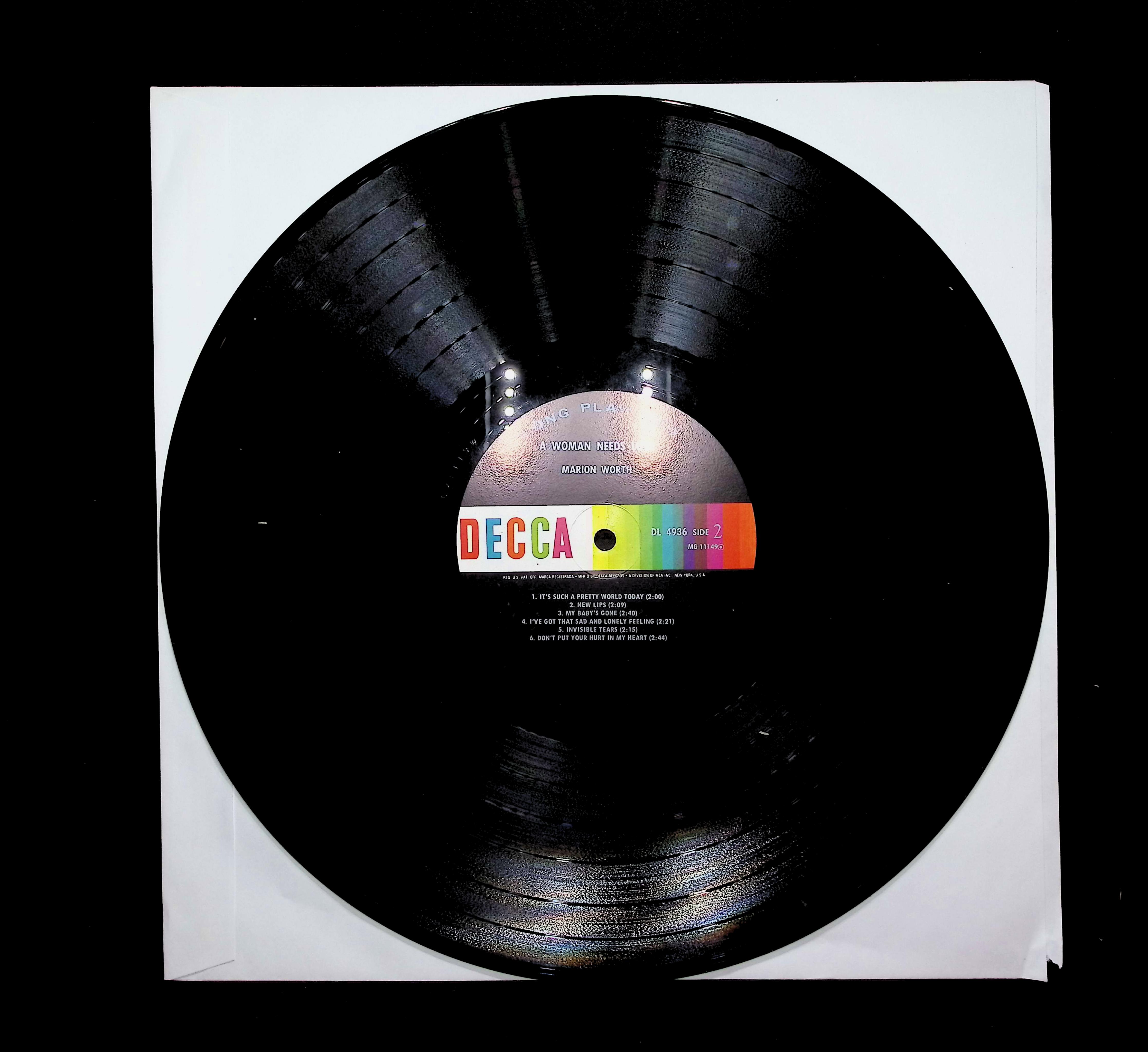 Marion Worth A Woman Needs Love 12" LP 1967 DL 4936 Folk, World, & Country — image 3