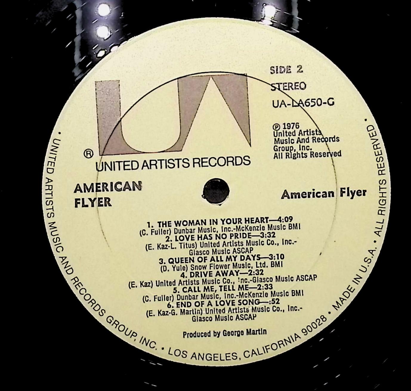 American Flyer American Flyer 12" LP 1976 UA-LA650-G Rock — image 2