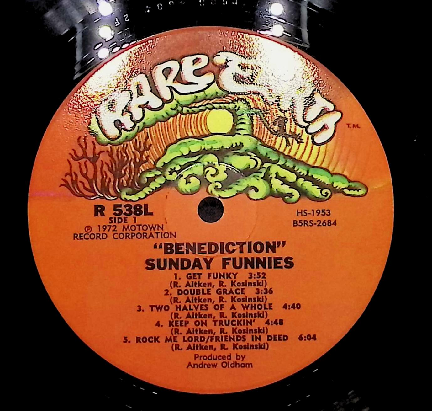 Sunday Funnies Benediction 12" LP 1972 R 538L Rock — image 2