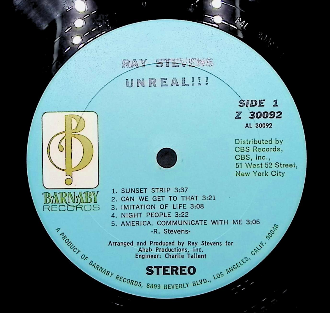 Ray Stevens Unreal!!! 12" LP 1970 Z 30092 Rock — image 4