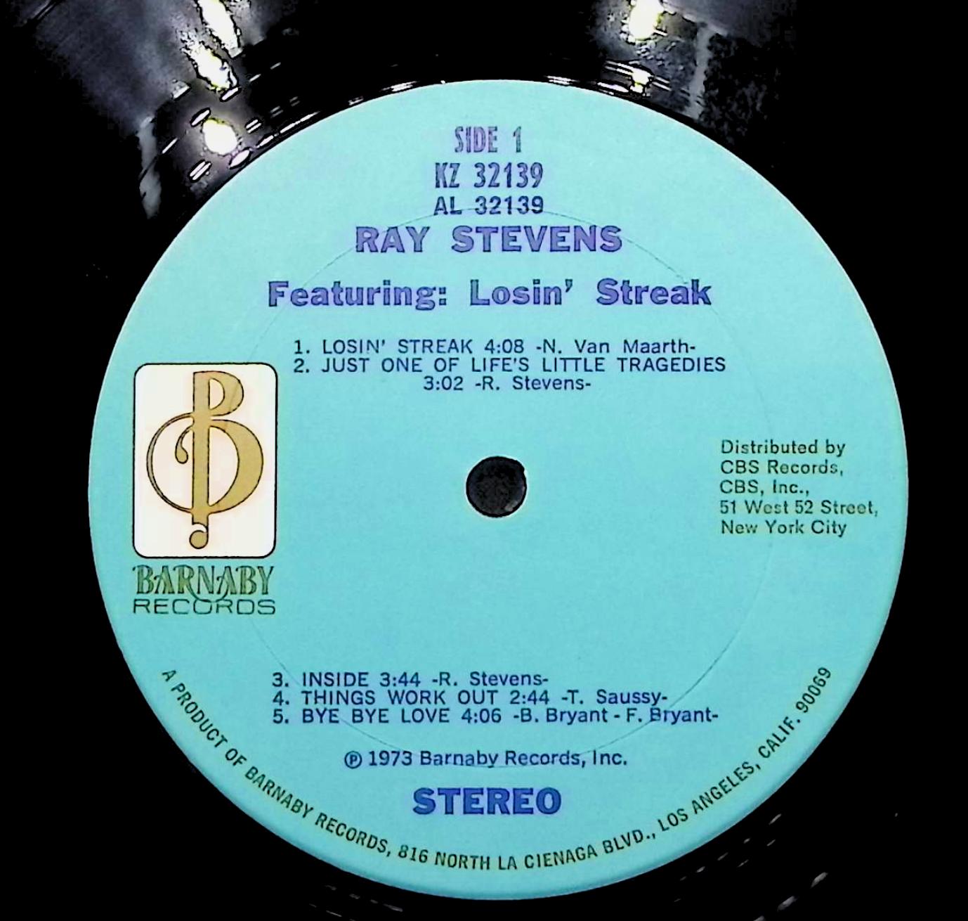 Ray Stevens Ray Stevens Featuring Losin' Streak 12" LP 1973 KZ 32139 Pop — image 4