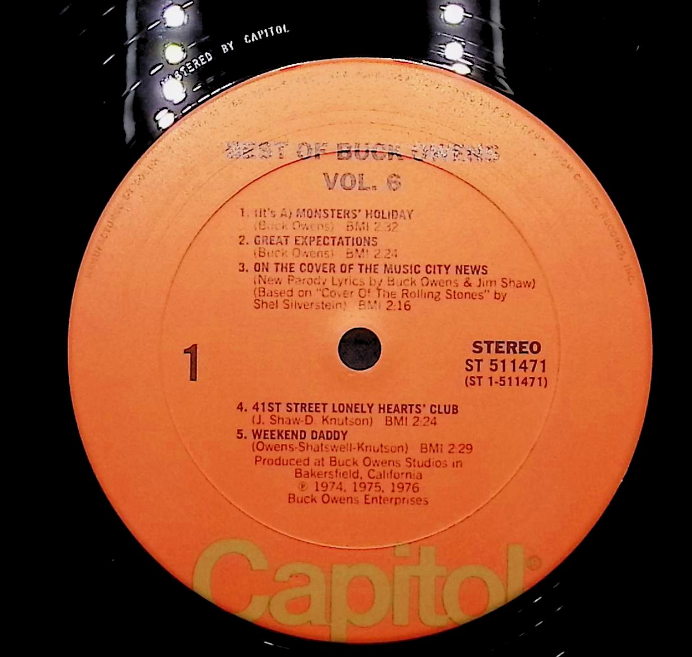 Buck Owens Best Of Buck Owens Vol. 6 12" LP 1976 ST-511471 Folk, World, & Country — image 2