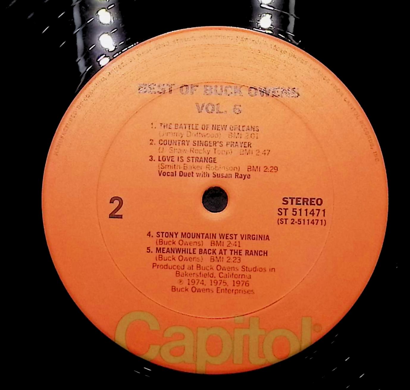 Buck Owens Best Of Buck Owens Vol. 6 12" LP 1976 ST-511471 Folk, World, & Country — image 4
