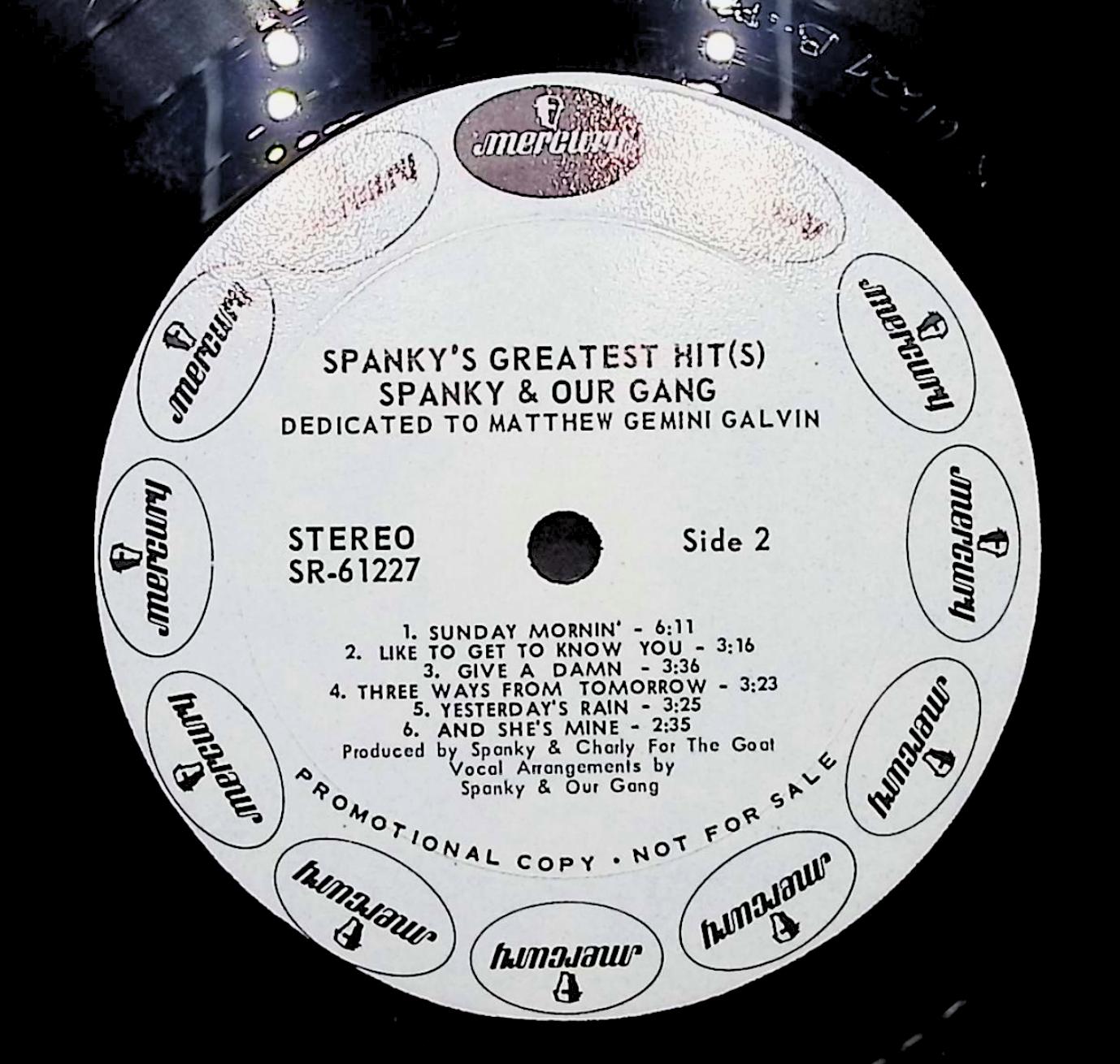 Spanky & Our Gang Spanky's Greatest Hit(s) 12" LP 1969 SR 61227 Rock — image 2