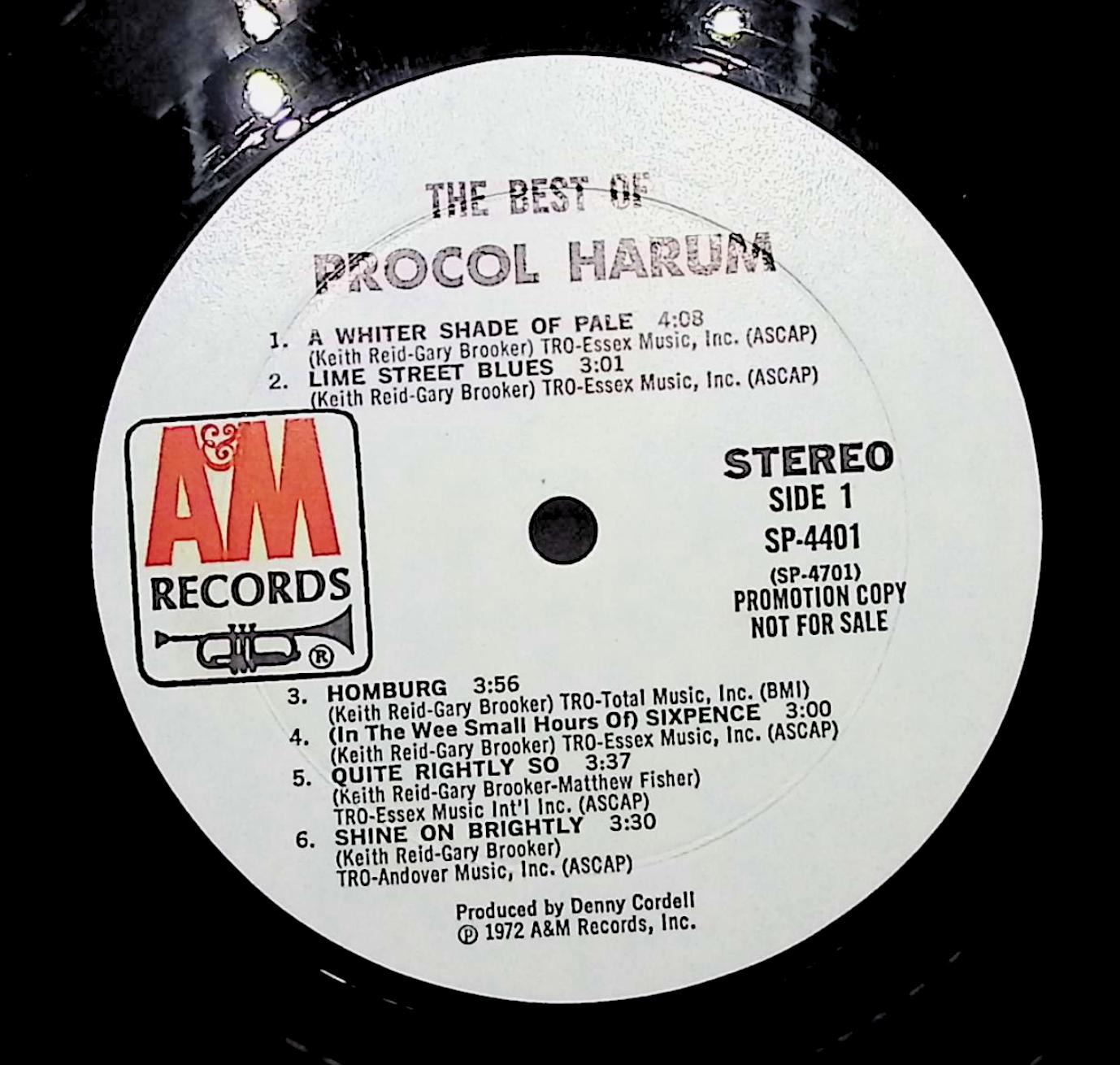 Procol Harum The Best Of Procol Harum 12" LP 0 A&M Records Rock — image 2