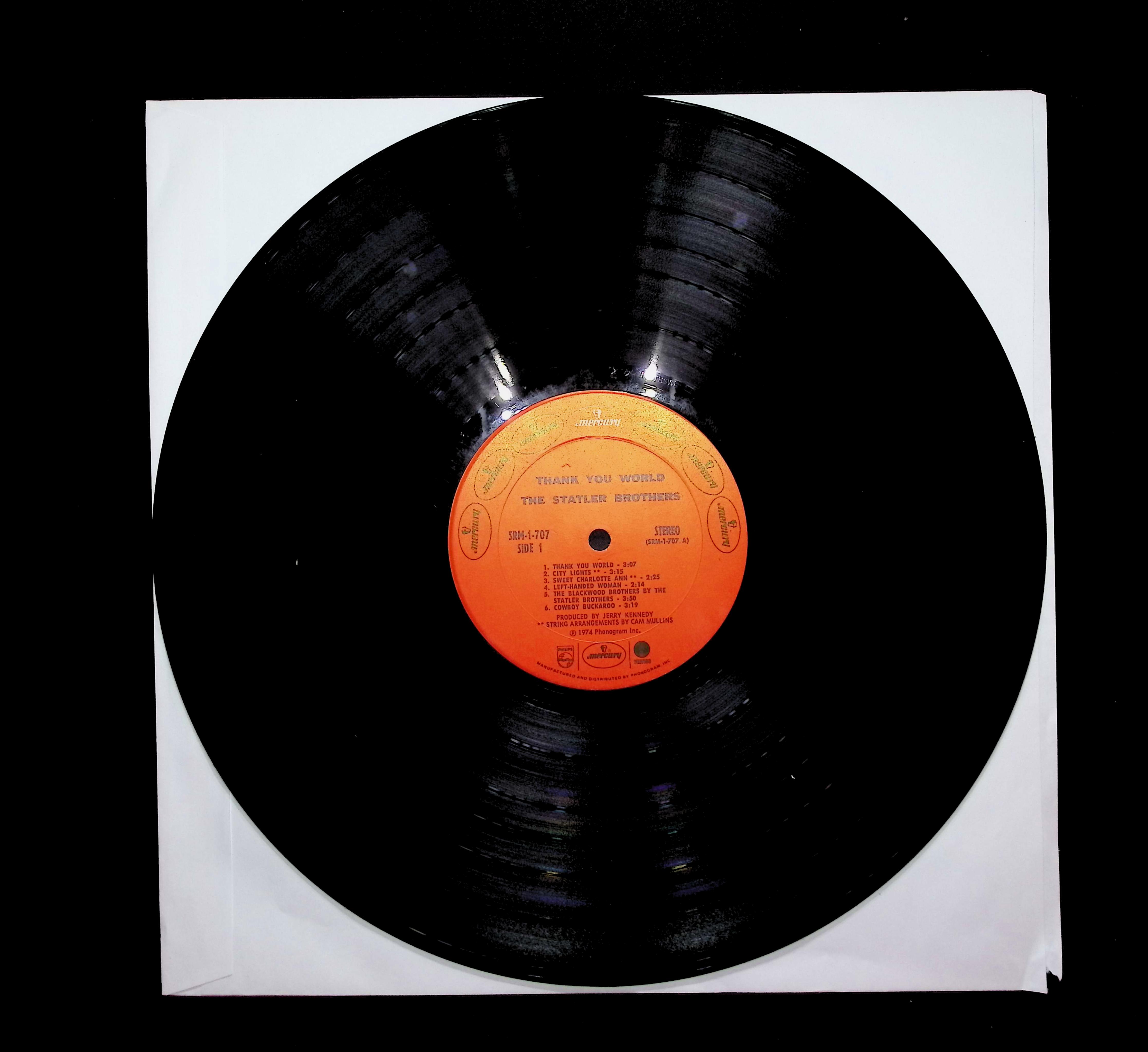 The Statler Brothers Thank You World 12" LP 1974 SRM-1-707 Folk, World, & Country — image 5