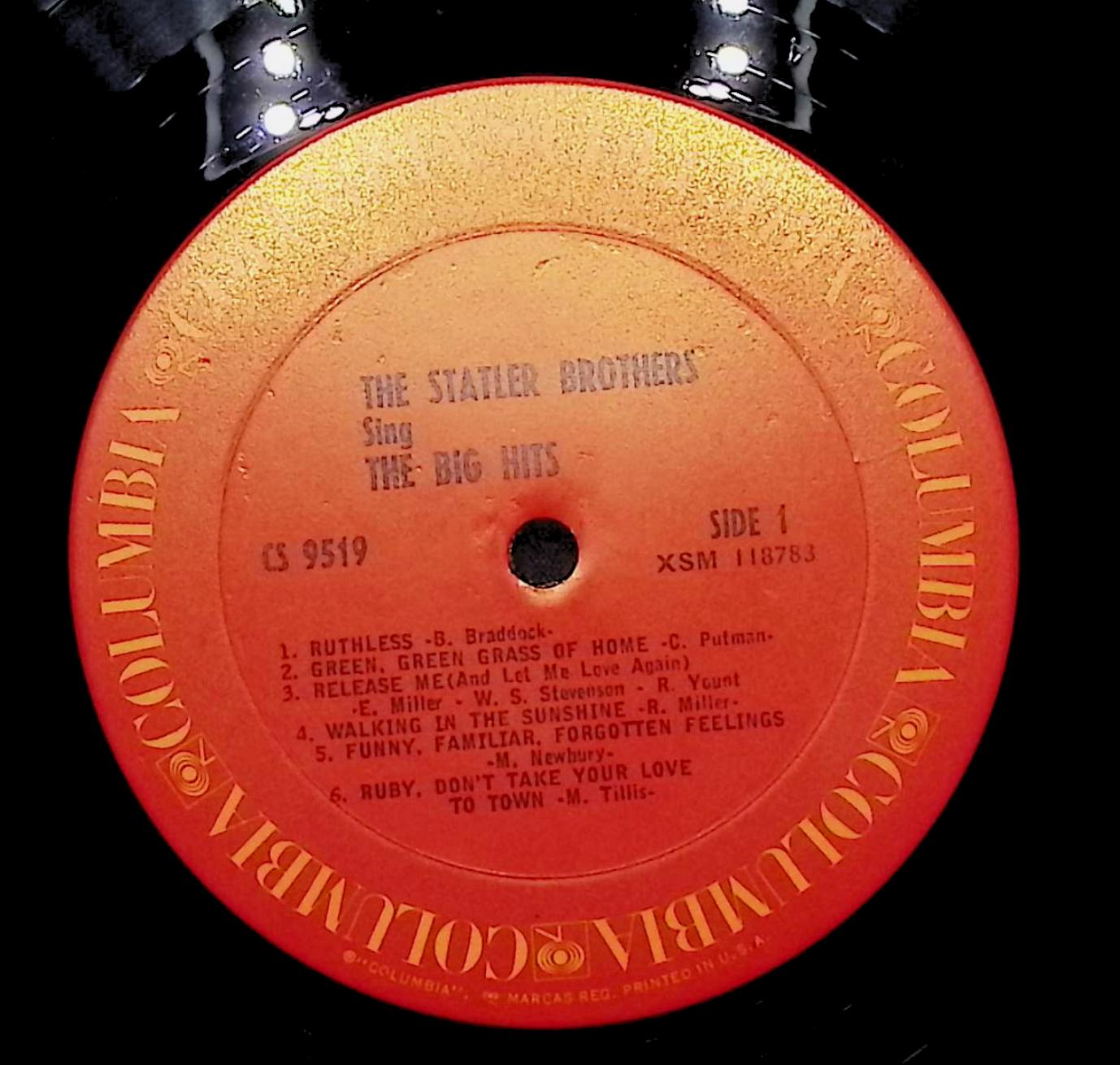 The Statler Brothers The Statler Brothers Sing The Big Hits 12" LP 1967 CS 9519 Folk, World, & Country — image 2