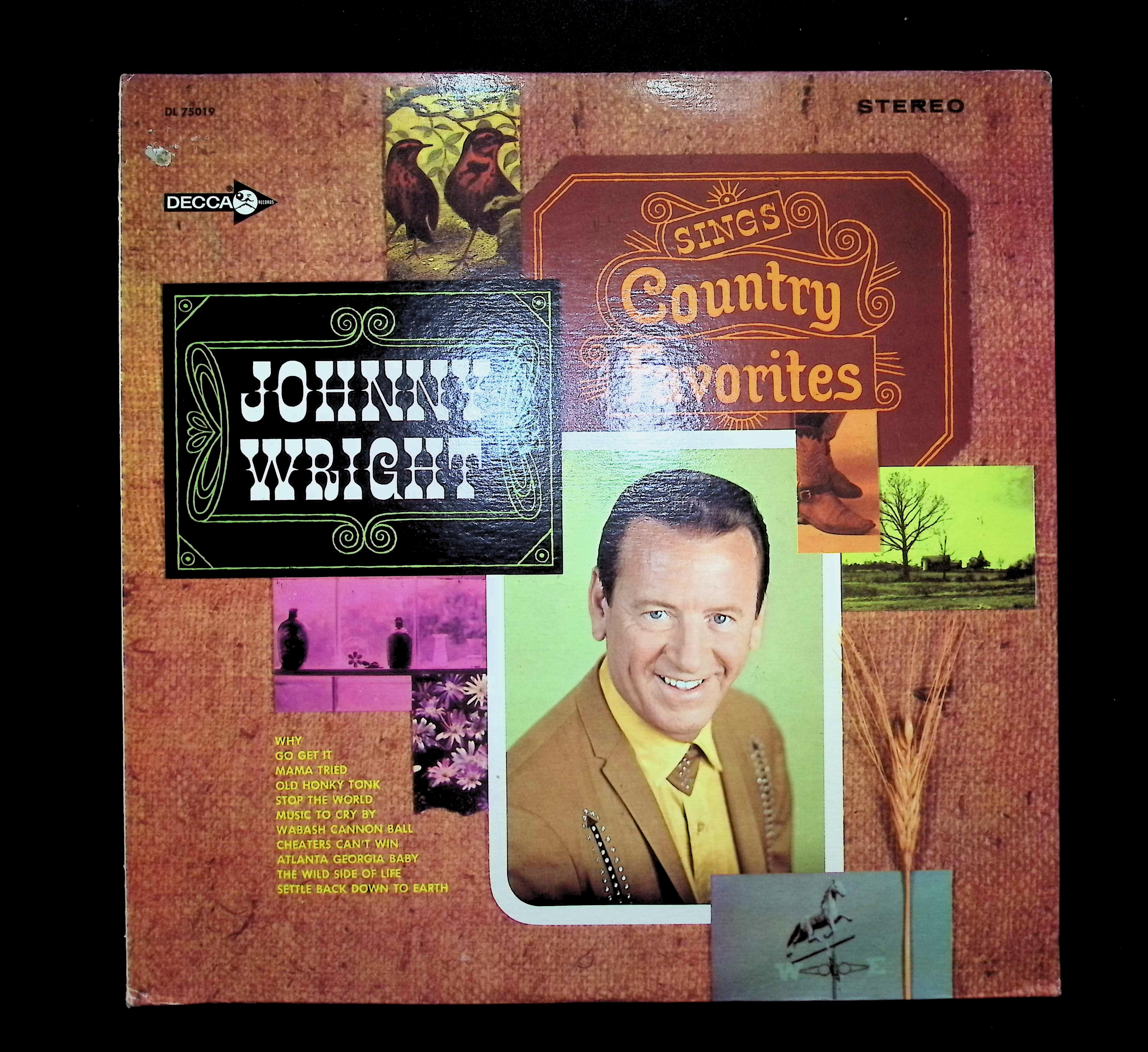 Johnny Wright (2) Sings Country Favorites 12" LP 1968 DL 75019 Folk, World, & Country