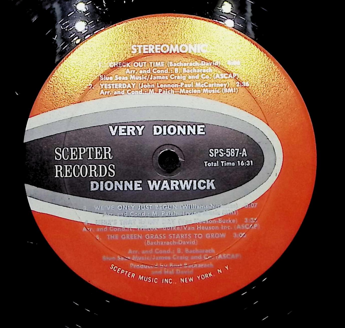 Dionne Warwick Very Dionne 12" LP 1970 SPS 587 Funk / Soul — image 4