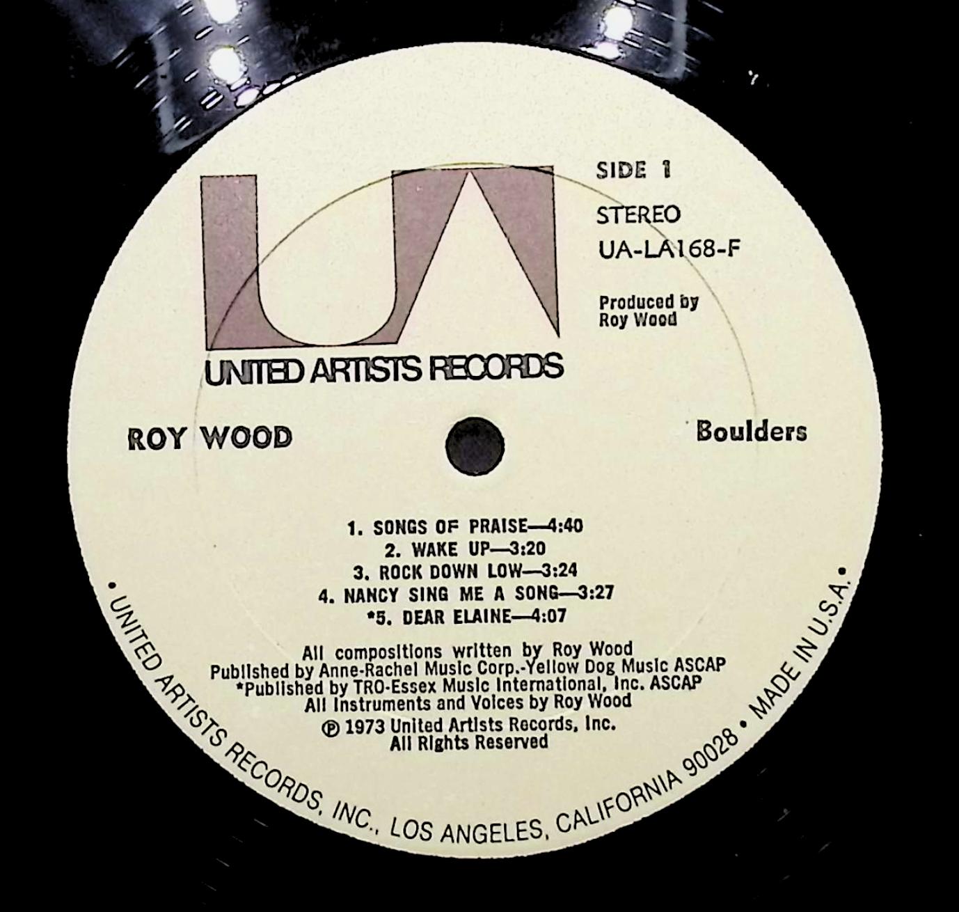Roy Wood Boulders 12" LP 1973 UA-LA168-F Rock — image 2