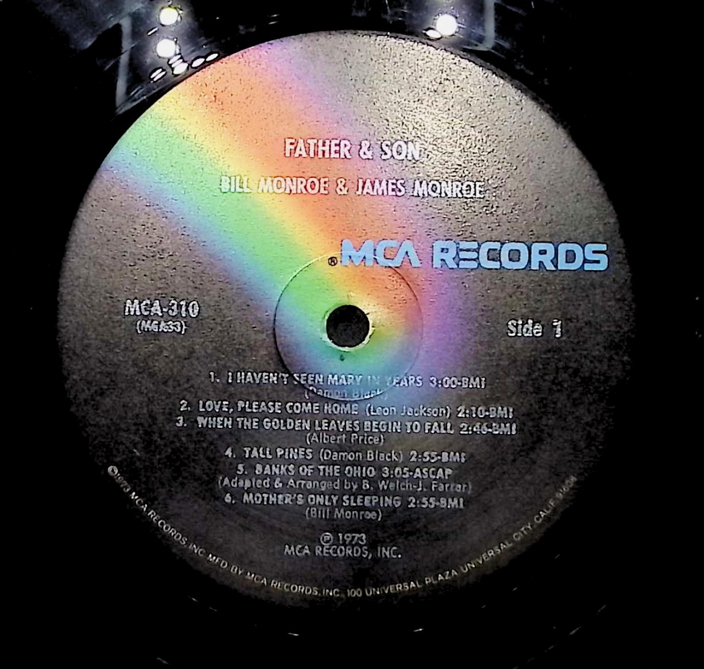 Bill Monroe Father & Son 1973 LP MCA-310 Folk, World, & Country — image 2