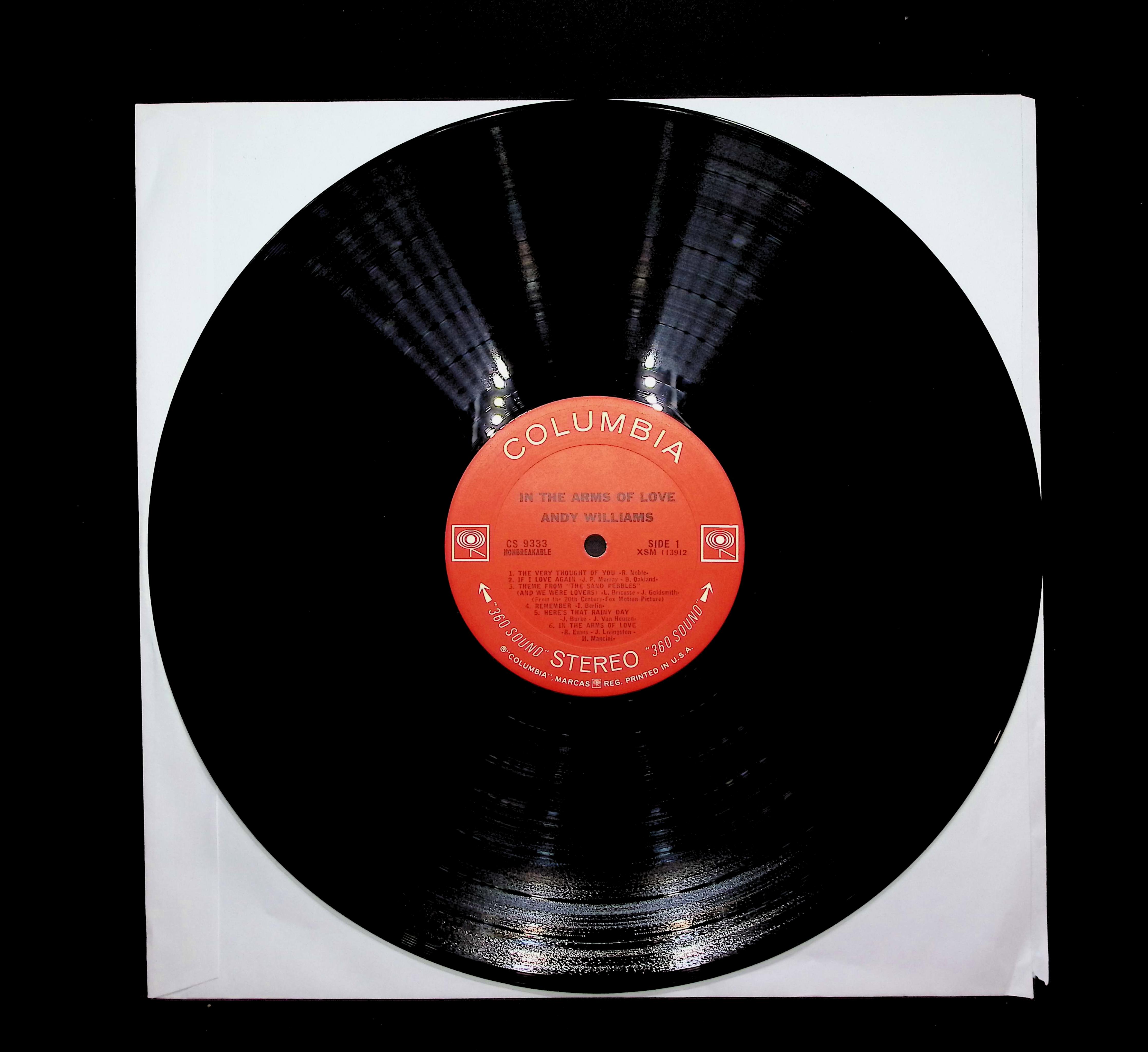 Andy Williams In The Arms Of Love 1966 LP CS 9333 	Jazz, Pop — image 5