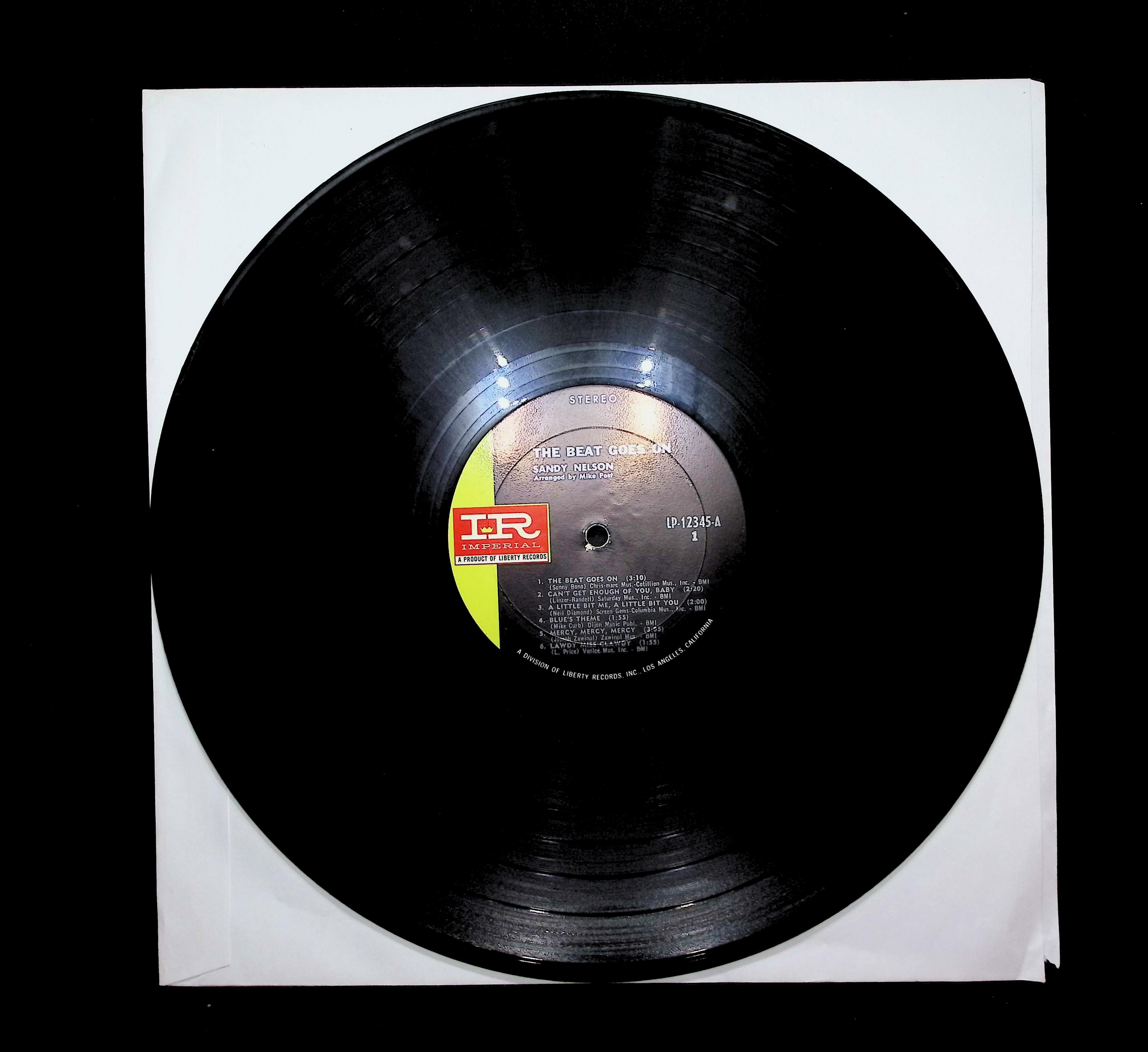 Sandy Nelson The Beat Goes On 1967 LP LP-12345 	Rock, Funk / Soul  — image 3