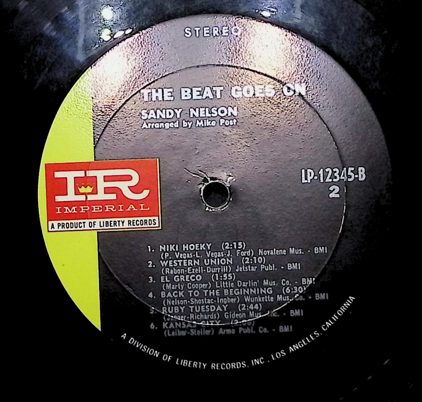 Sandy Nelson The Beat Goes On 1967 LP LP-12345 	Rock, Funk / Soul  — image 4