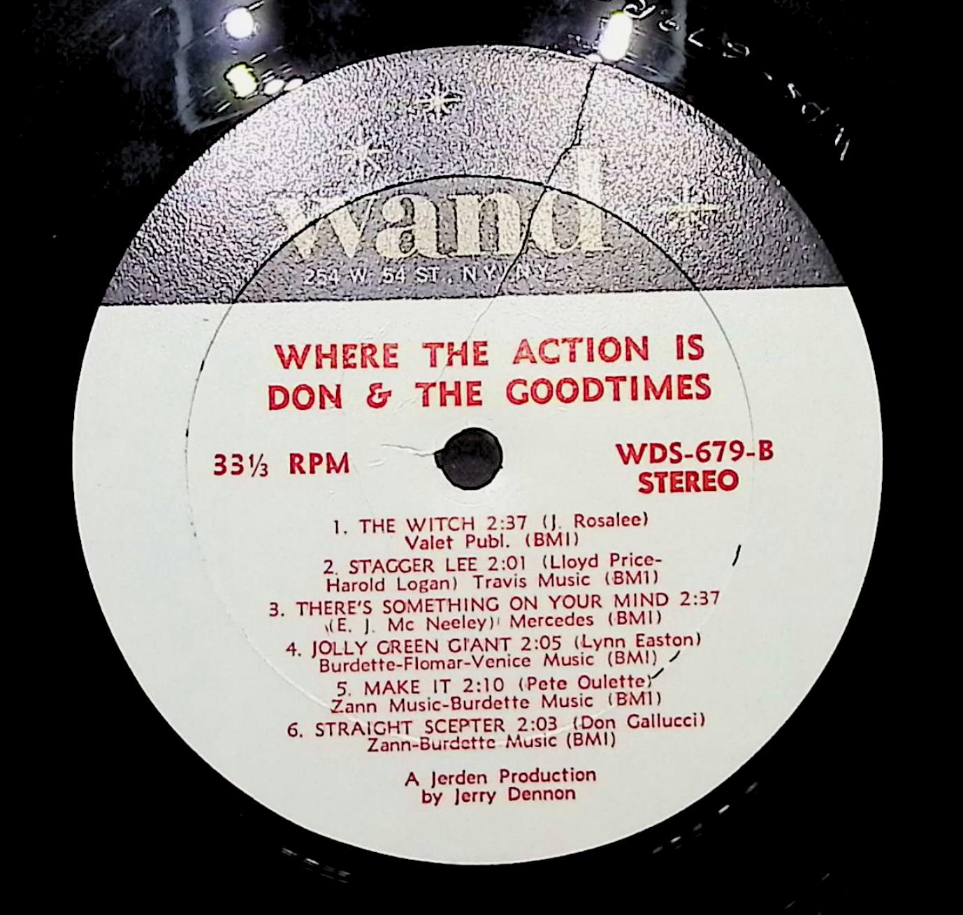 Don & The Goodtimes Where The Action Is!! 1967 LP 	Garage Rock  — image 2