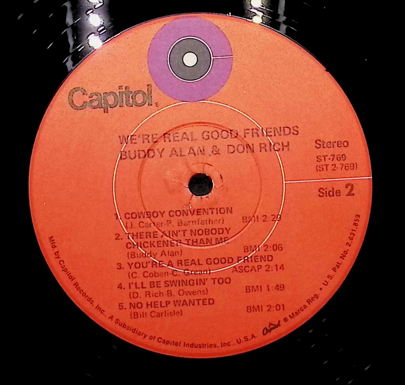 Buddy Alan & Don Rich-We're Real Good Friends-1971 LP Folk, World, & Country  — image 4