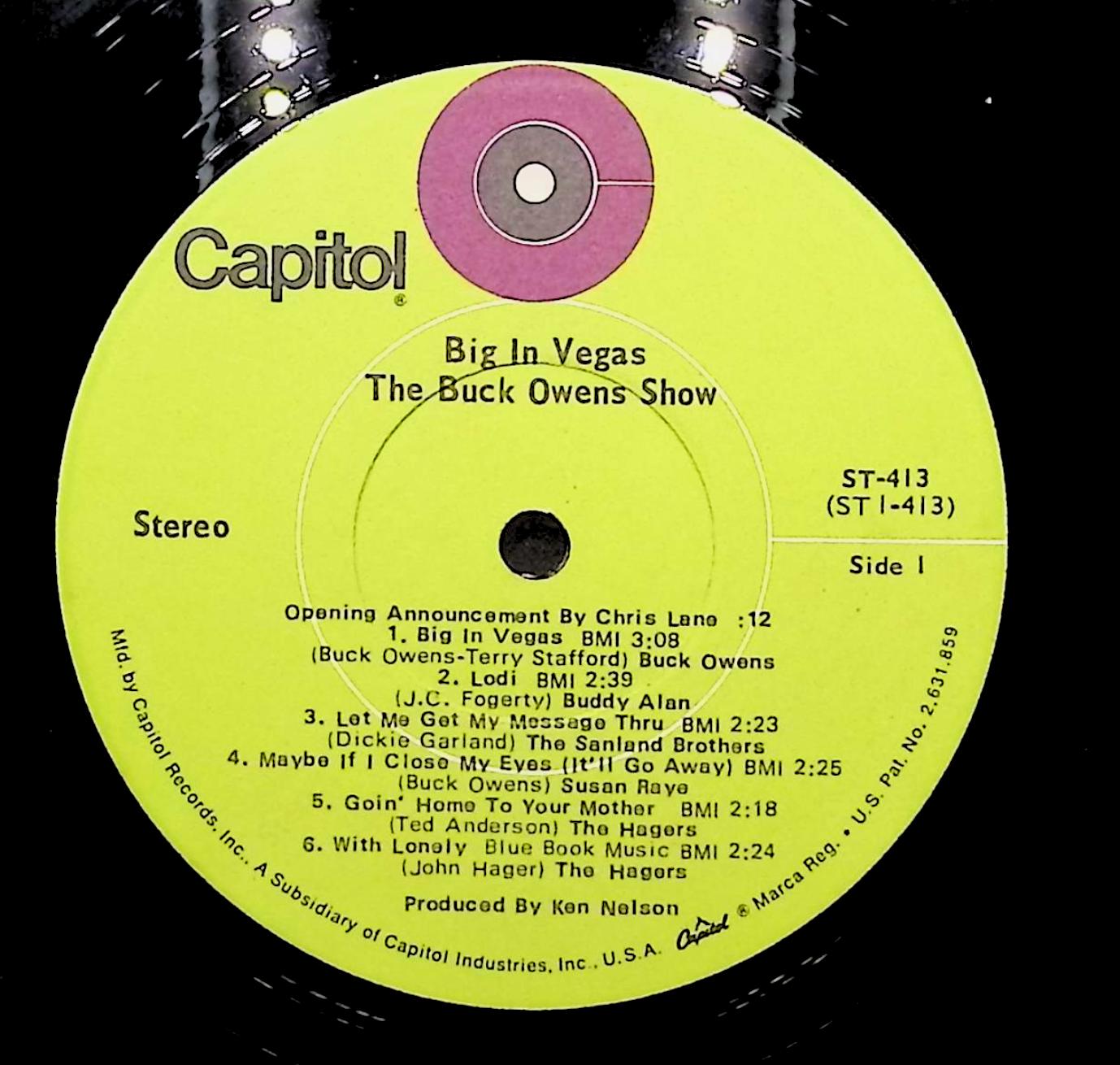 The Buck Owens Show Big In Vegas LP ST-413 Folk, World, &Country  — image 4