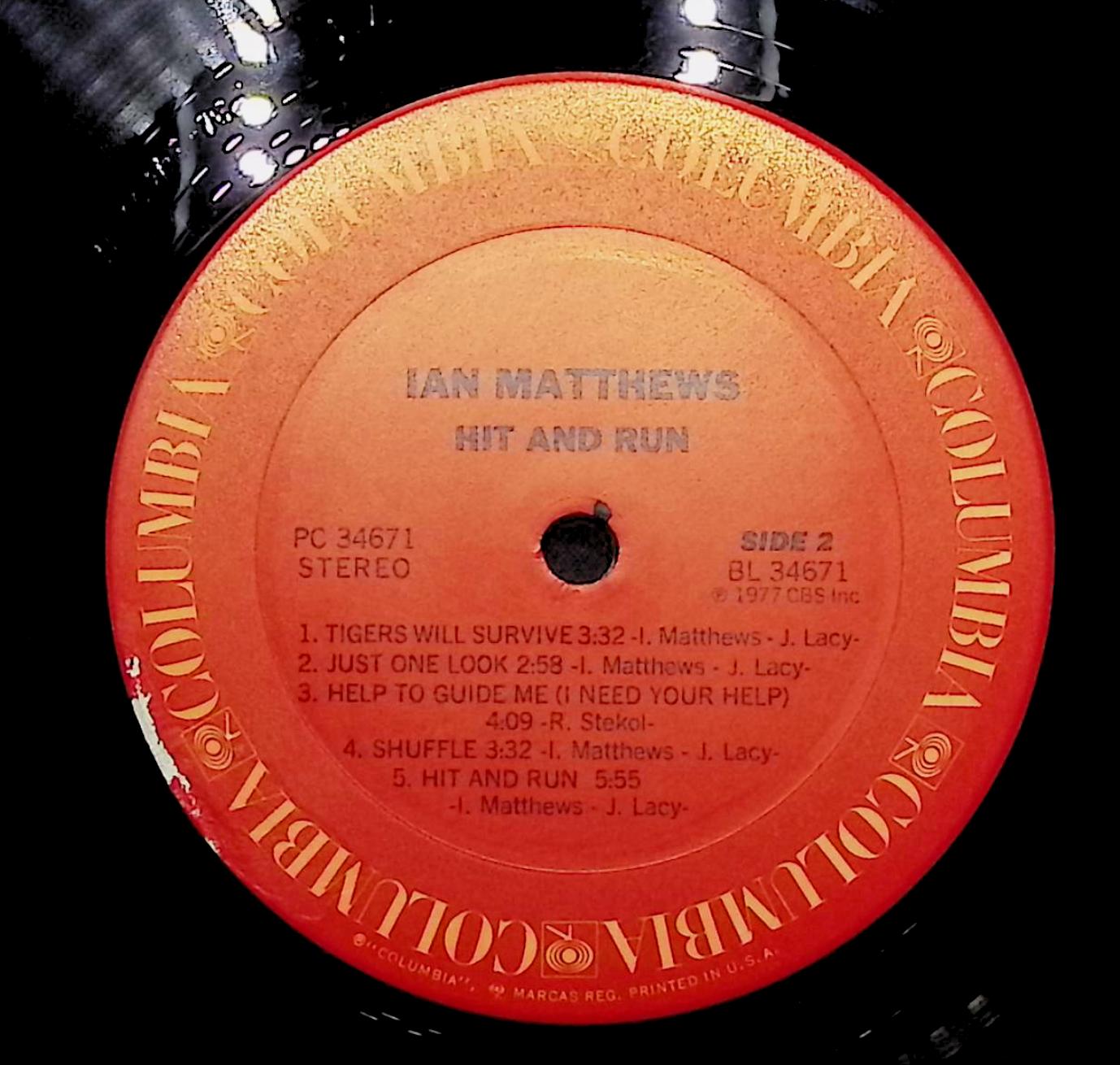 Iain Matthews Hit And Run 1977 LP PC 34671 Rock, Pop  — image 2