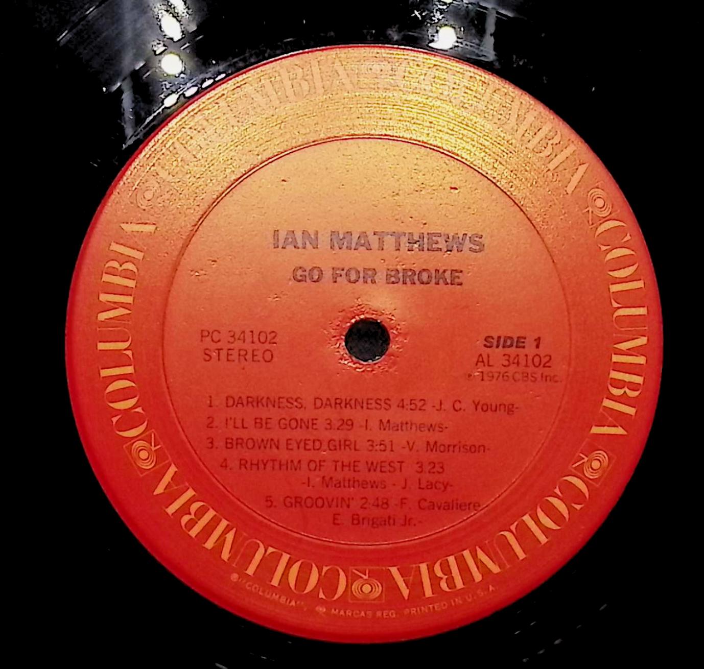 Iain Matthews Go For Broke 1976 LP PC 34102 Rock  — image 4