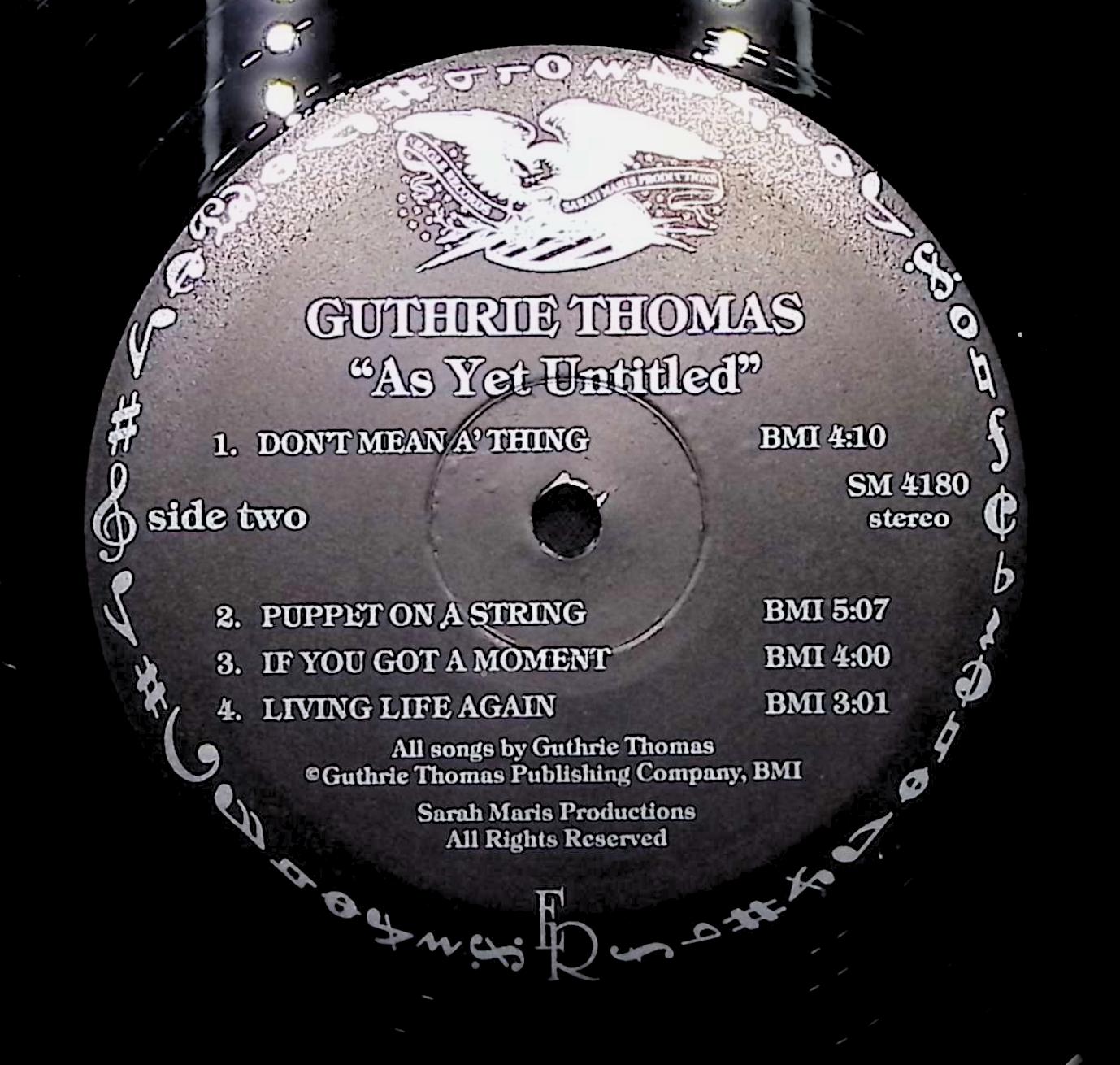 Guthrie Thomas As Yet Untitled 1983 LP SM 4180 Folk, World, & Country  — image 4