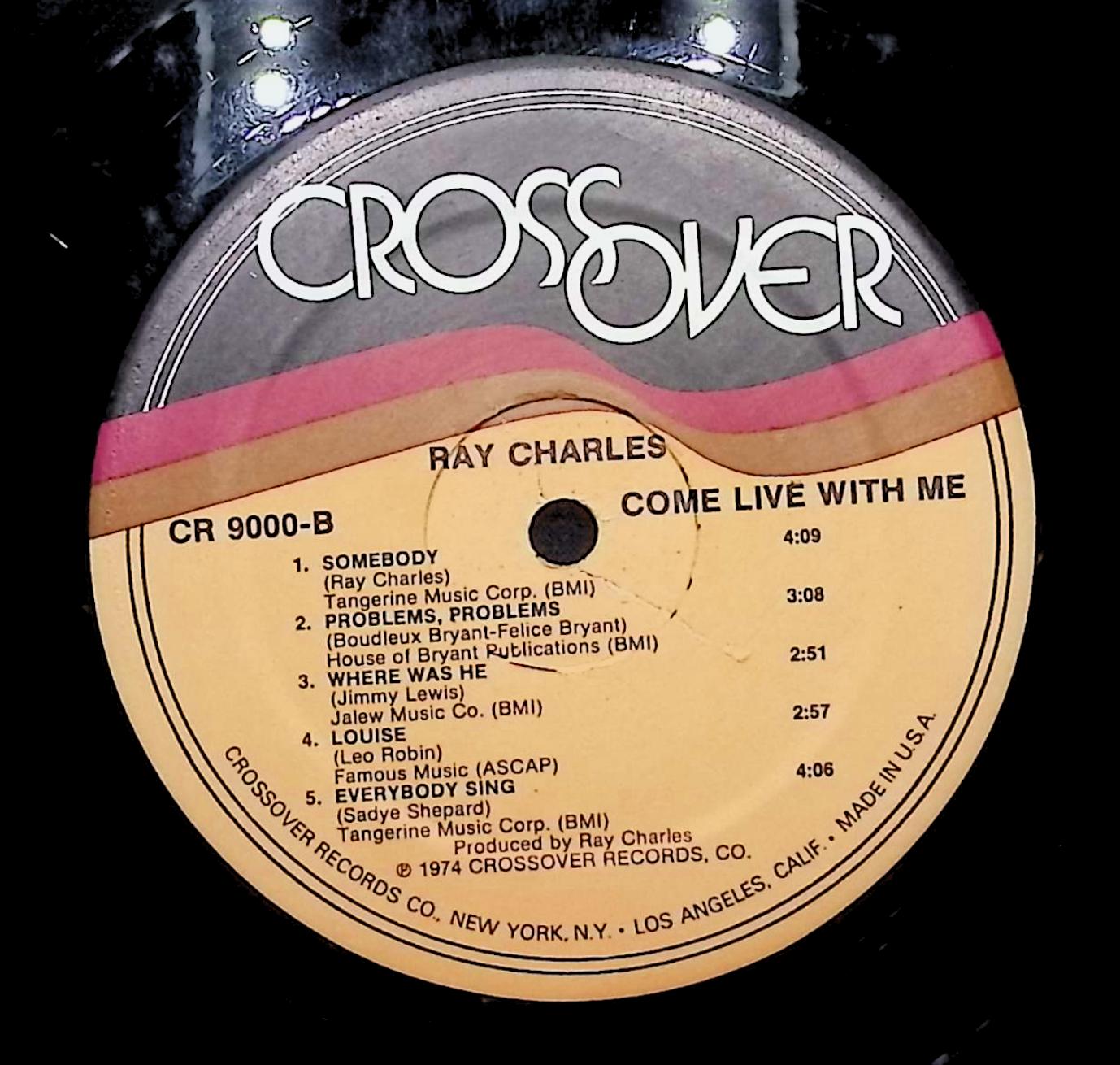  Ray Charles Come Live With Me 1974 LP CR 9000 Jazz — image 4
