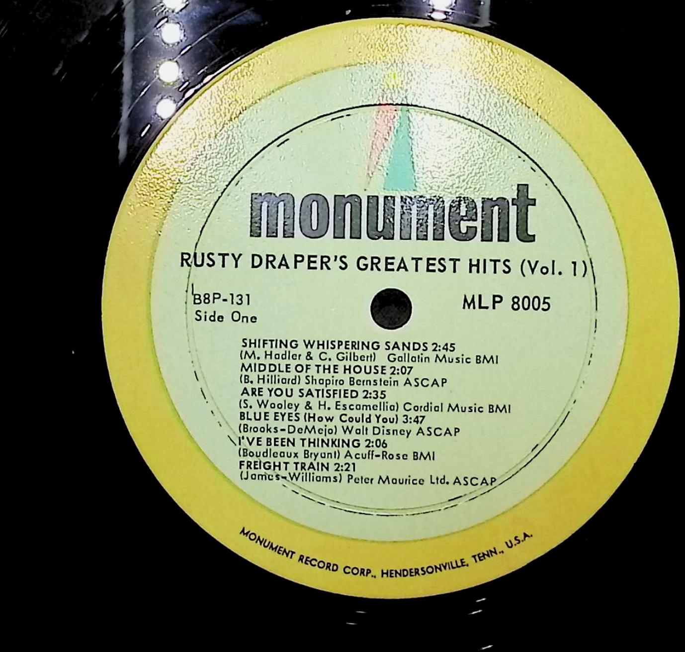 Rusty Draper's Greatest Hits (Volume 1) 1964 LP Folk, World, & Country  — image 2